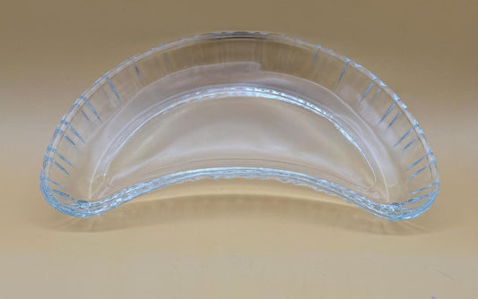 Vintage Crescent Shaped Glass Bowl Serving Tray Banana Boat Bowls Lover Antiques and Vintage