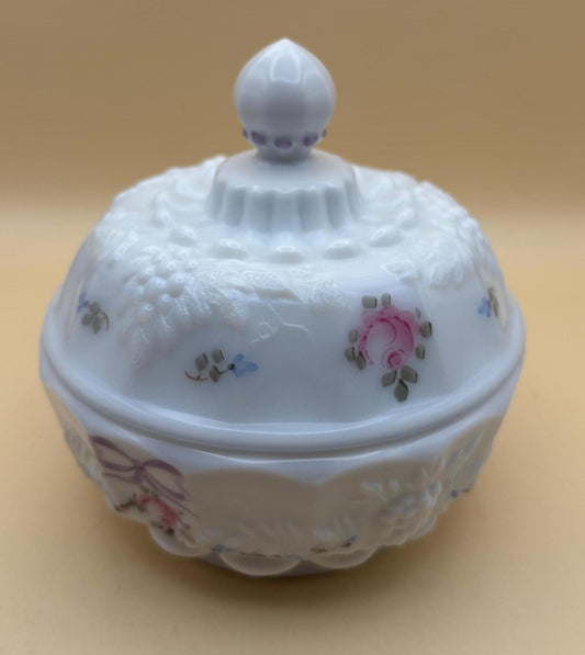 Vintage Westmoreland Lidded Compote Candy Dish Autumn Grape Design Lover Antiques and Vintage