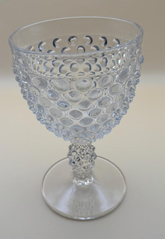 Vintage Duncan & Miller Hobnail Glass Water Goblet with Pedestal