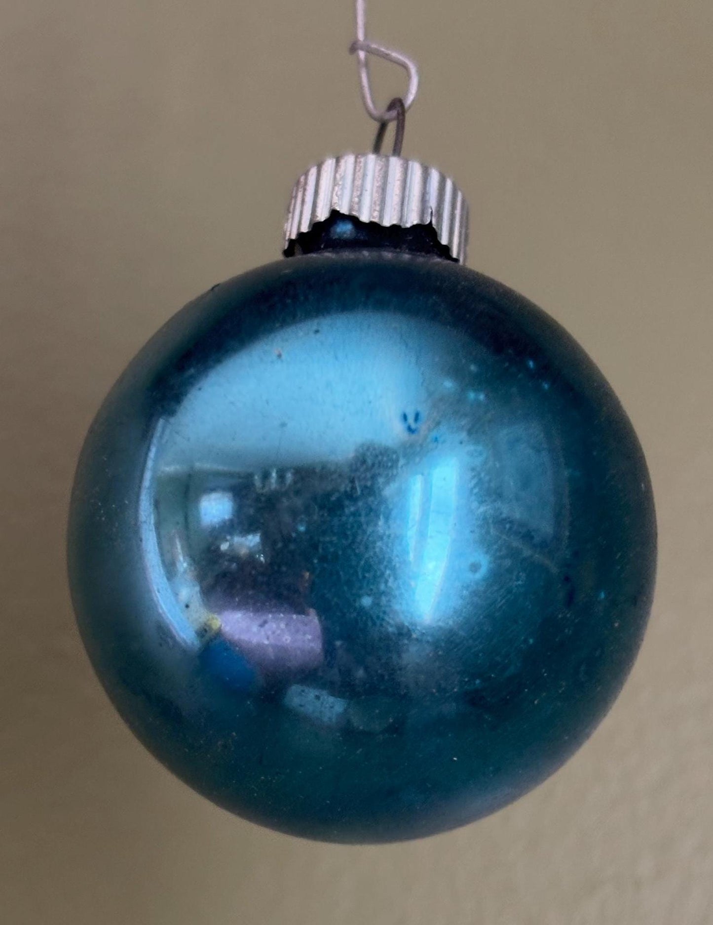 Shiny Brite Blue Ball Ornament Circle Circa 1940’s Lover Antiques and Vintage