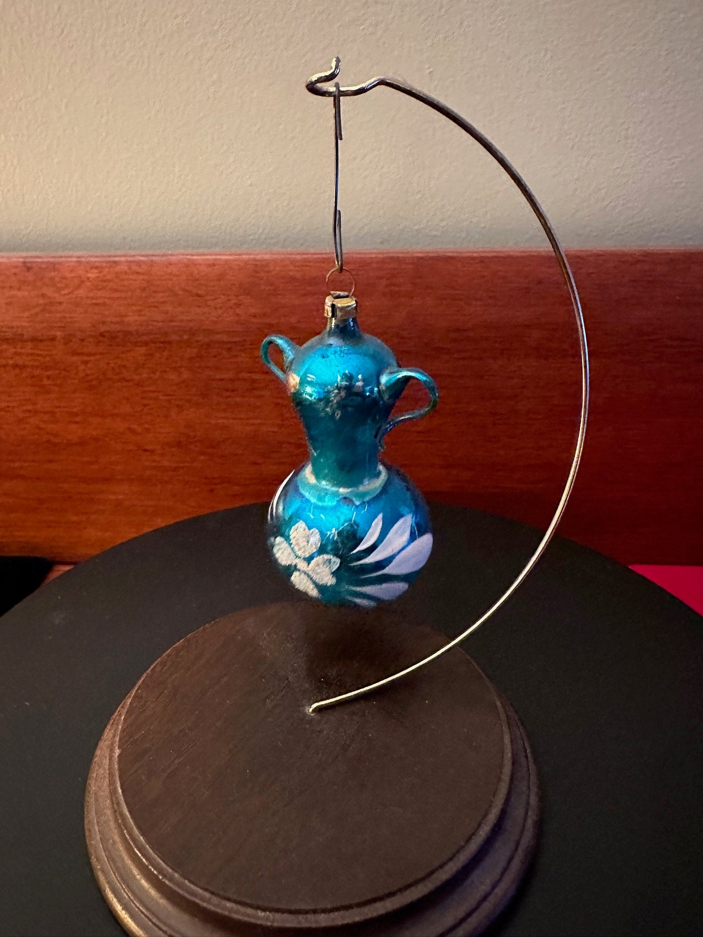 Vintage Blue Hand Blown Teapot Ornament