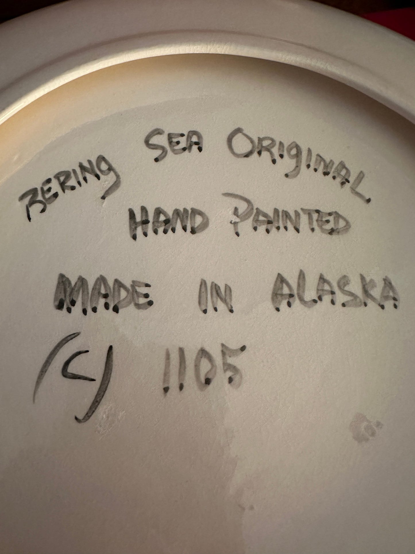 Vintage HOPE Bering Sea Hand Painted Plate: Alaskan Women Art