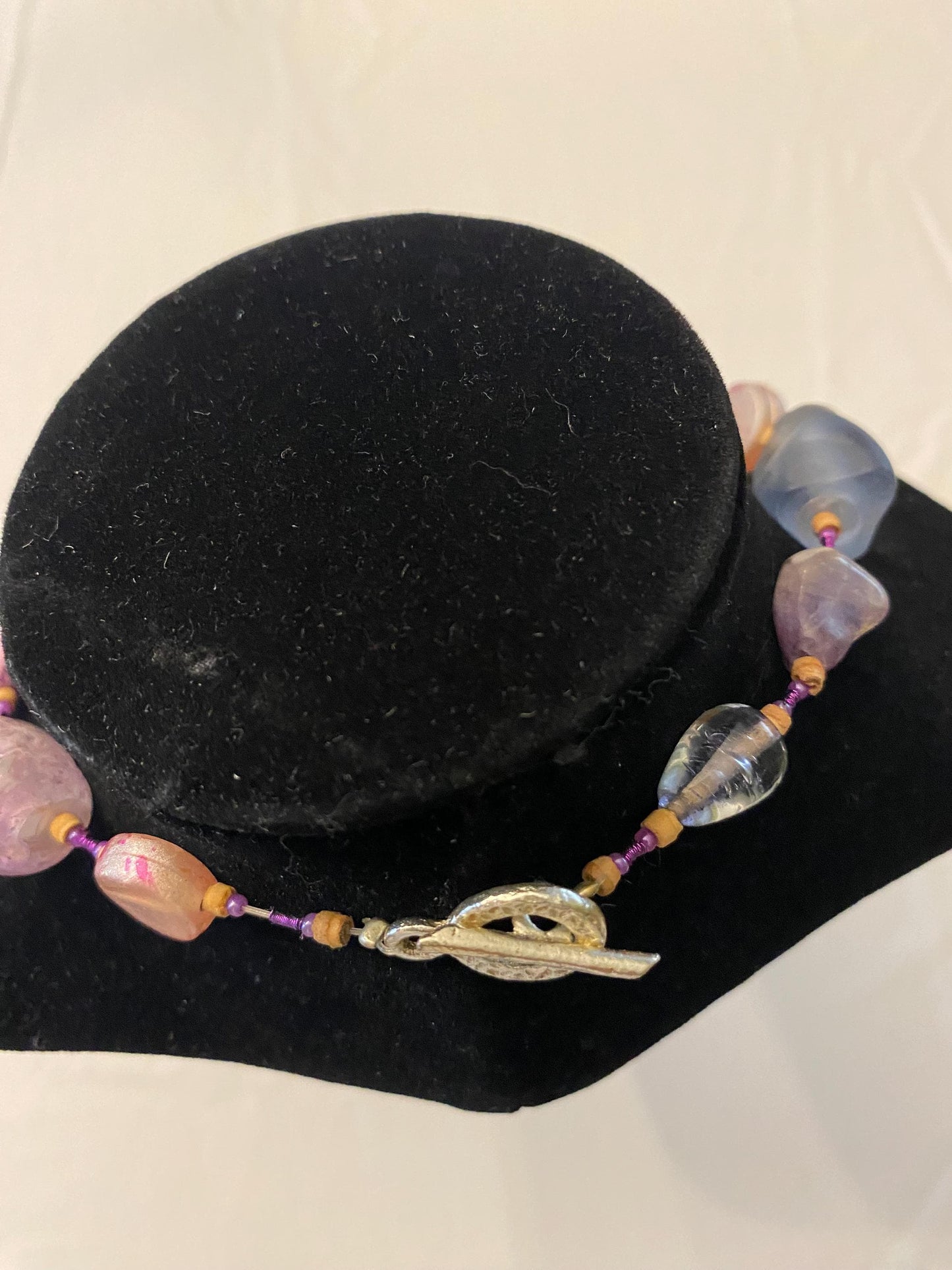 Vintage Raw Glass Fish Choker: Sea Inspired Beaded Necklace