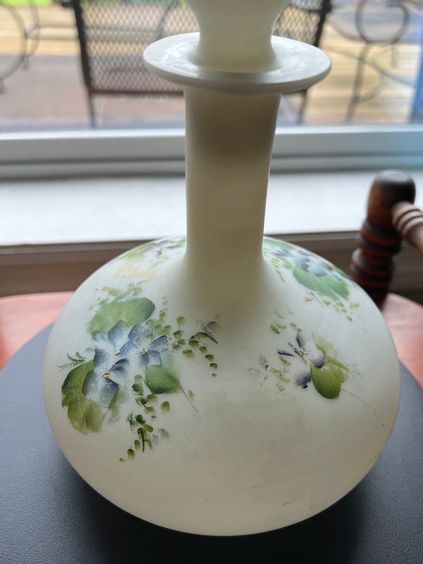 Antique Mount Washington Satin Glass Perfume Bottle: Hand Blown Boudoir Decor