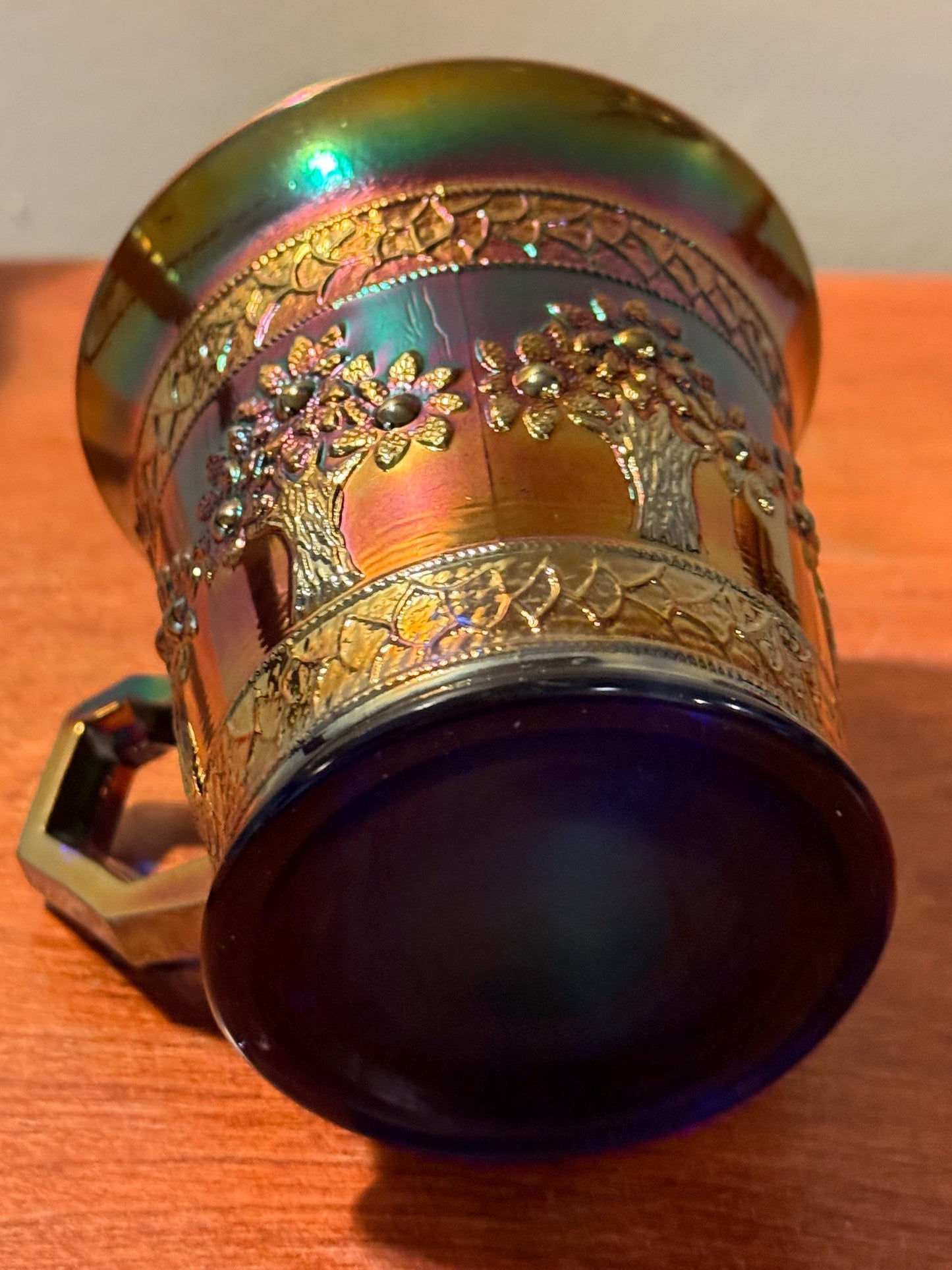 Antique Carnival Glass Purple Cup with Handle Lover Antiques and Vintage