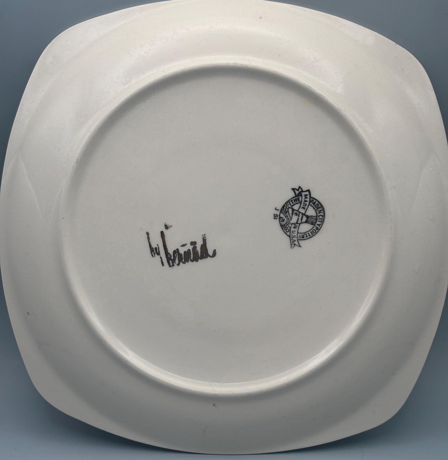 Paden City Pottery Plate Signed by Bernad Peter Arno, Select From 3 Designs, Lover Antiques and Vintage