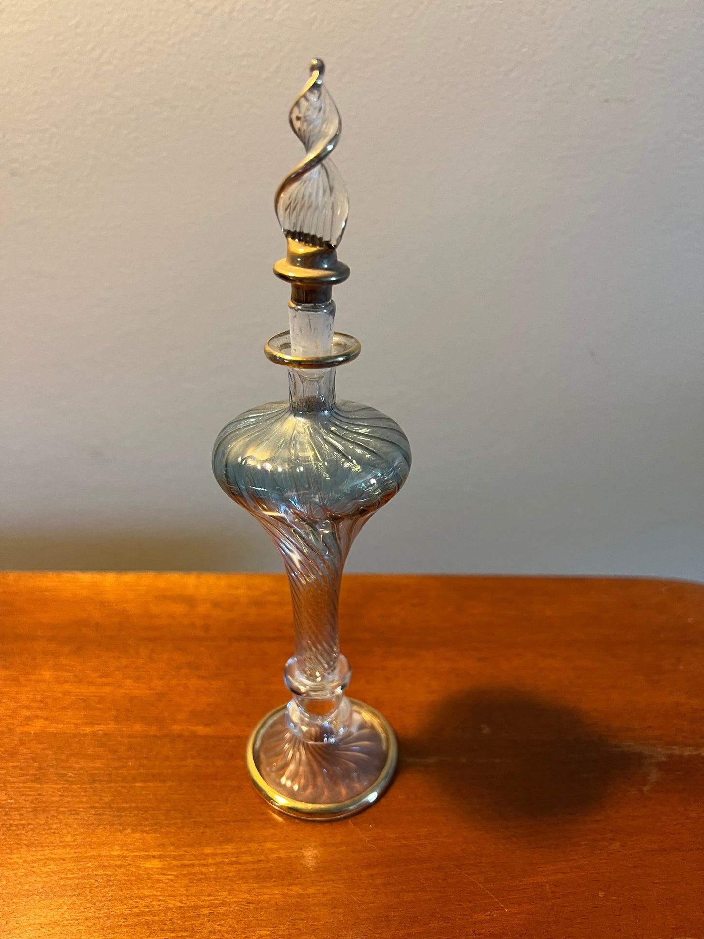 Vintage Gold Lined Glass Perfume Bottle Collection - Set of 6