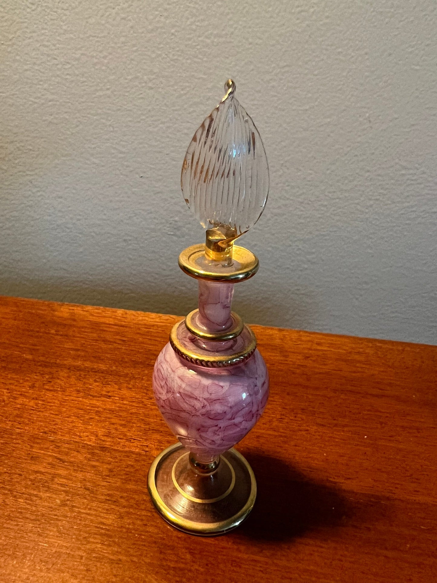 Vintage Gold Lined Glass Perfume Bottle Collection - Set of 6