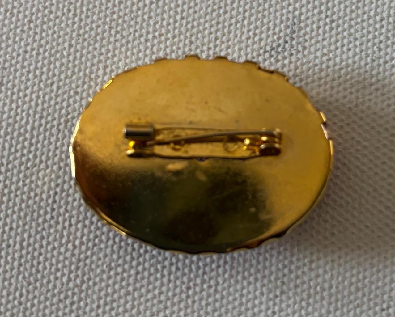 Vintage Amethyst and Gold Brooch Pin Lover Antiques and Vintage