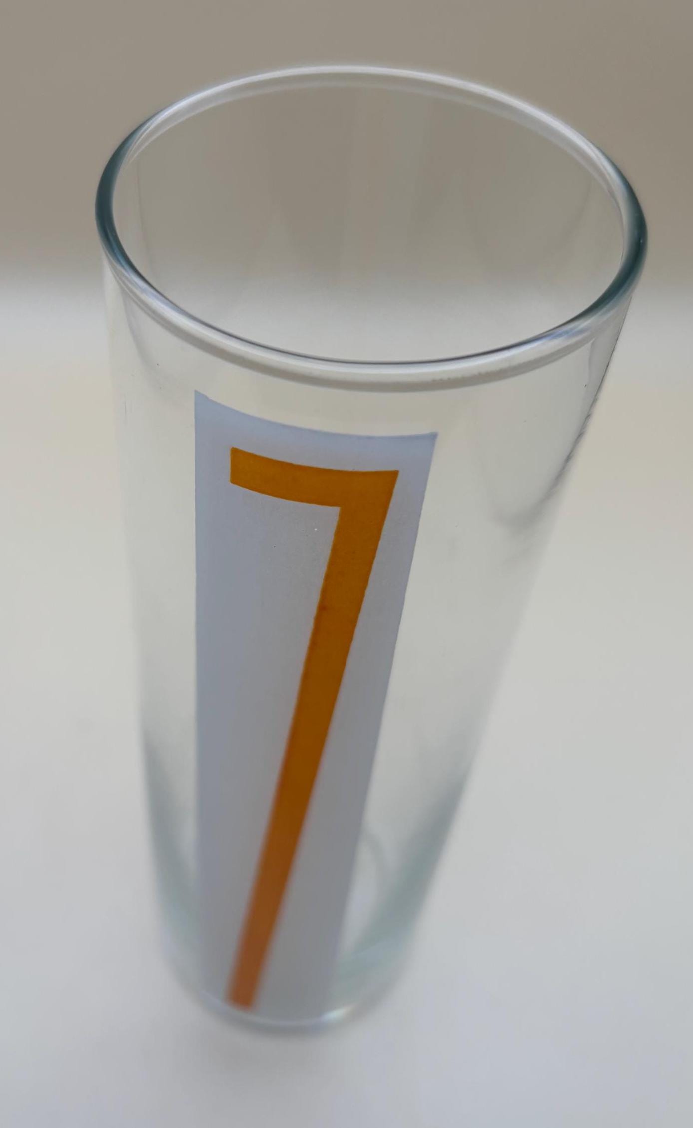 Mid Century Modern Libbey Hi Ball Tumbler Glass with 7 on it Lover Antiques and Vintage