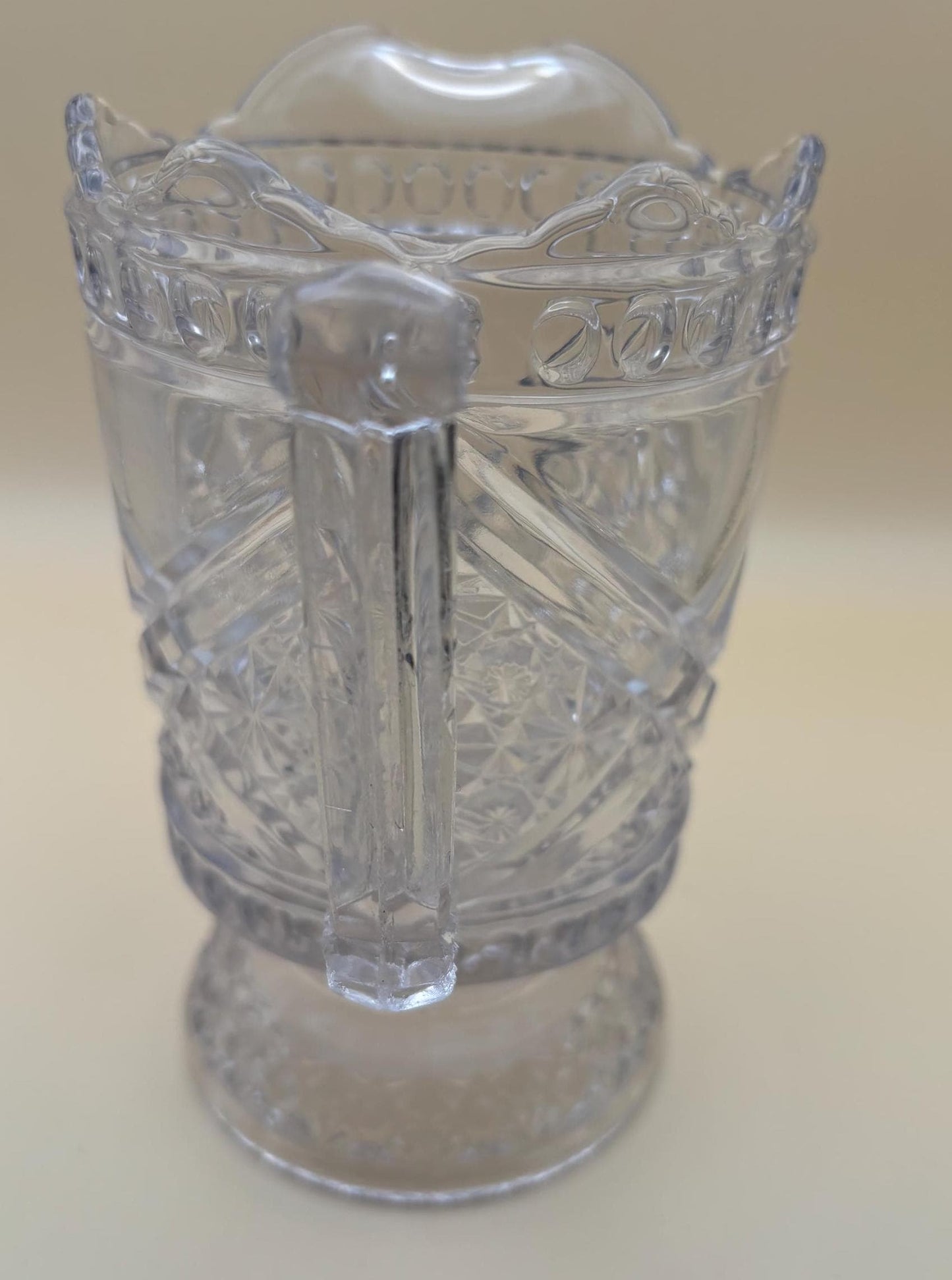 Antique Daisy and Crossbar Canadian Pressed Glass Pitcher Lover Antiques and Vintage