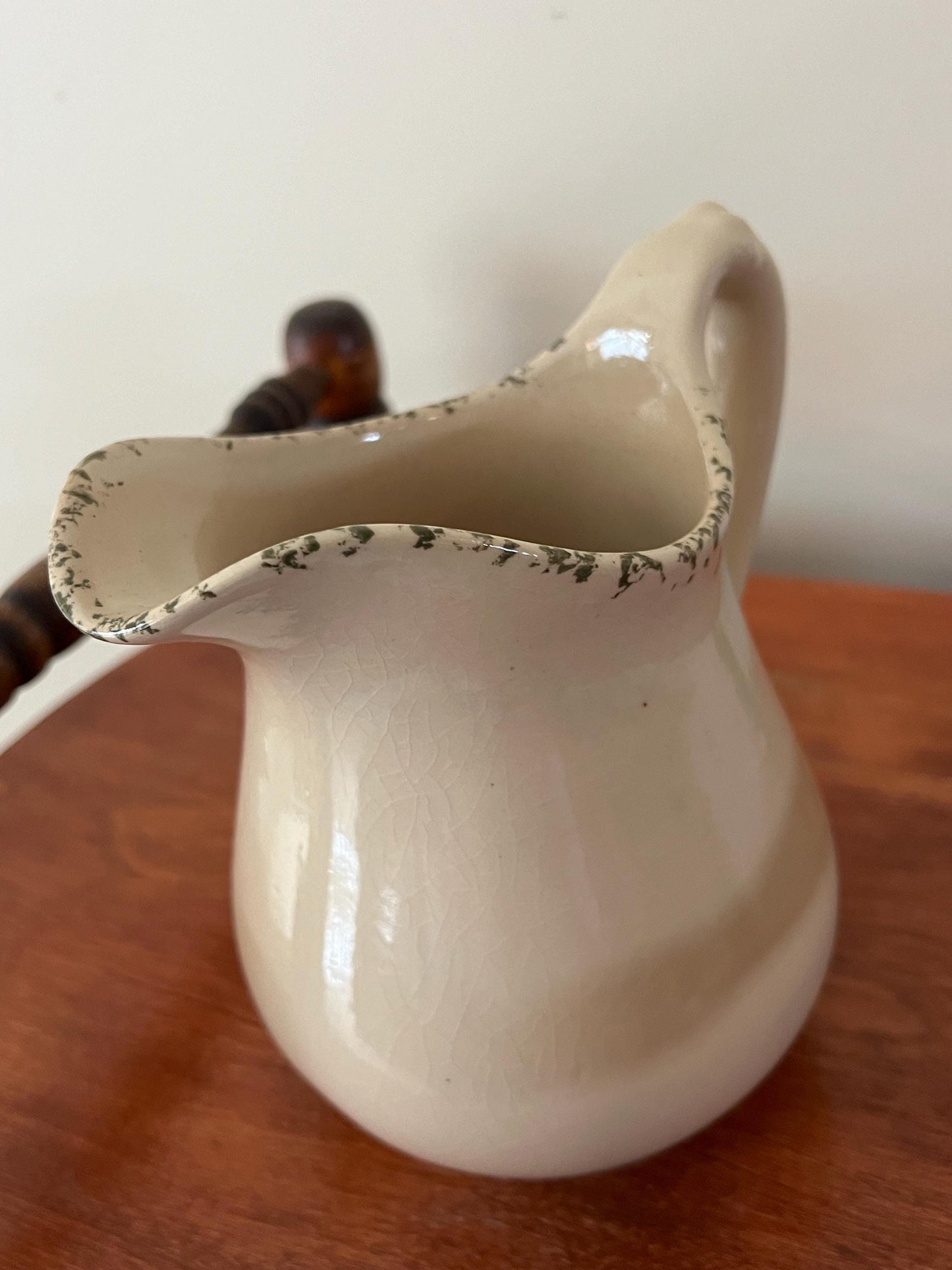 Vintage Sandhurst Stoneware Pitcher: Red Apple Design, New Ulm MN
