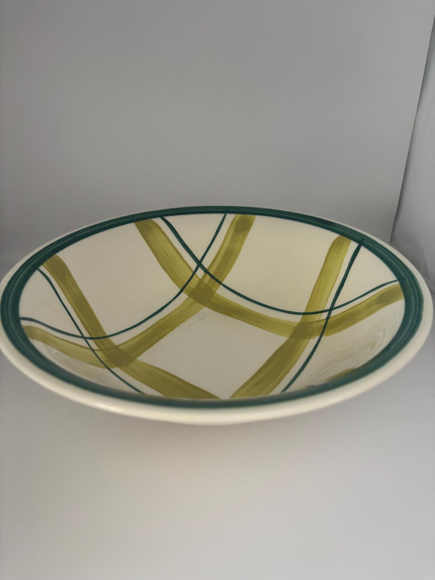 Knowles Pasadena Green Plaid Serving Bowl, Lover Antiques Vintage