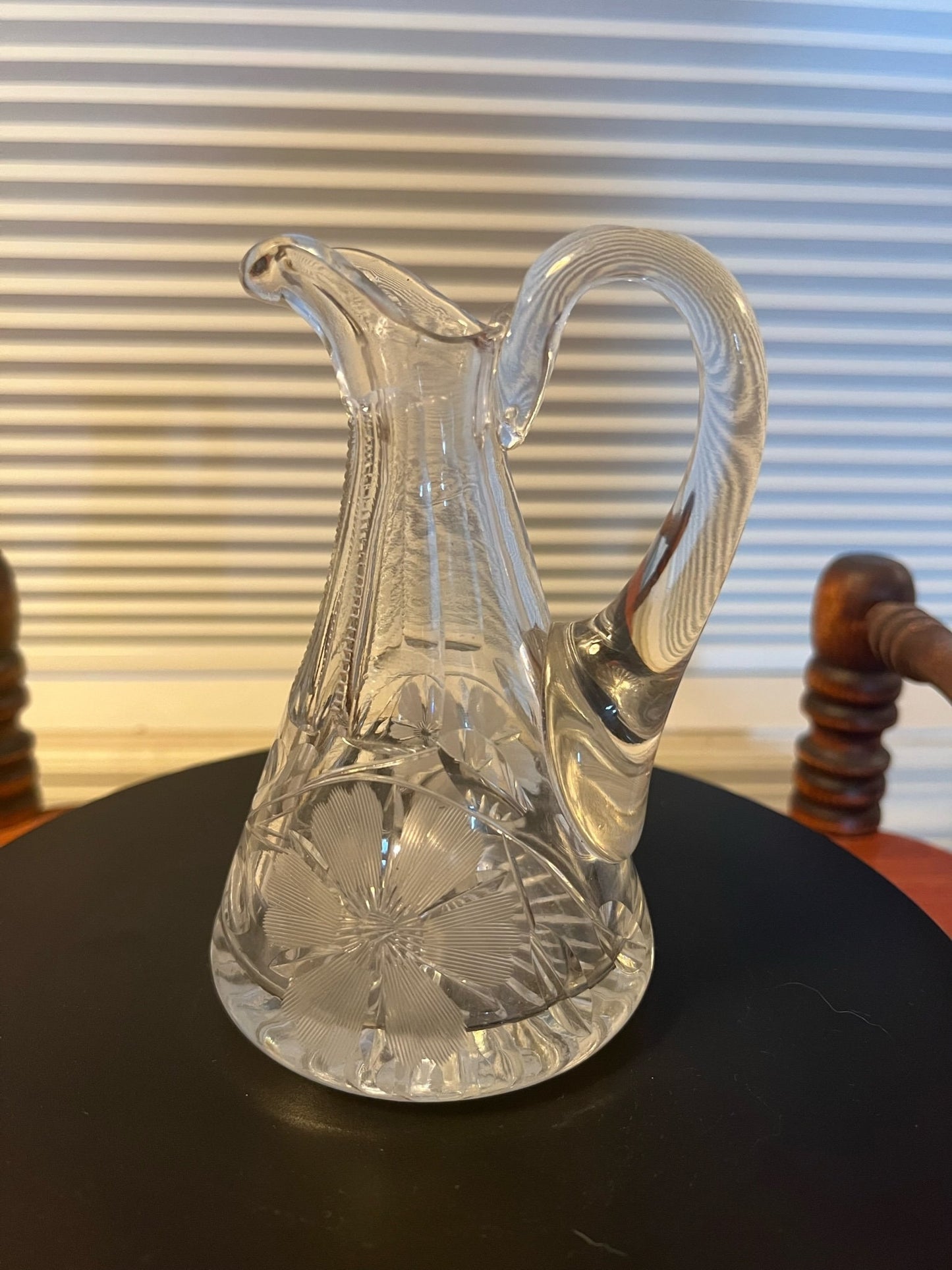 Antique ABP American Brilliant Cut Crystal Cruet Vase with Handle