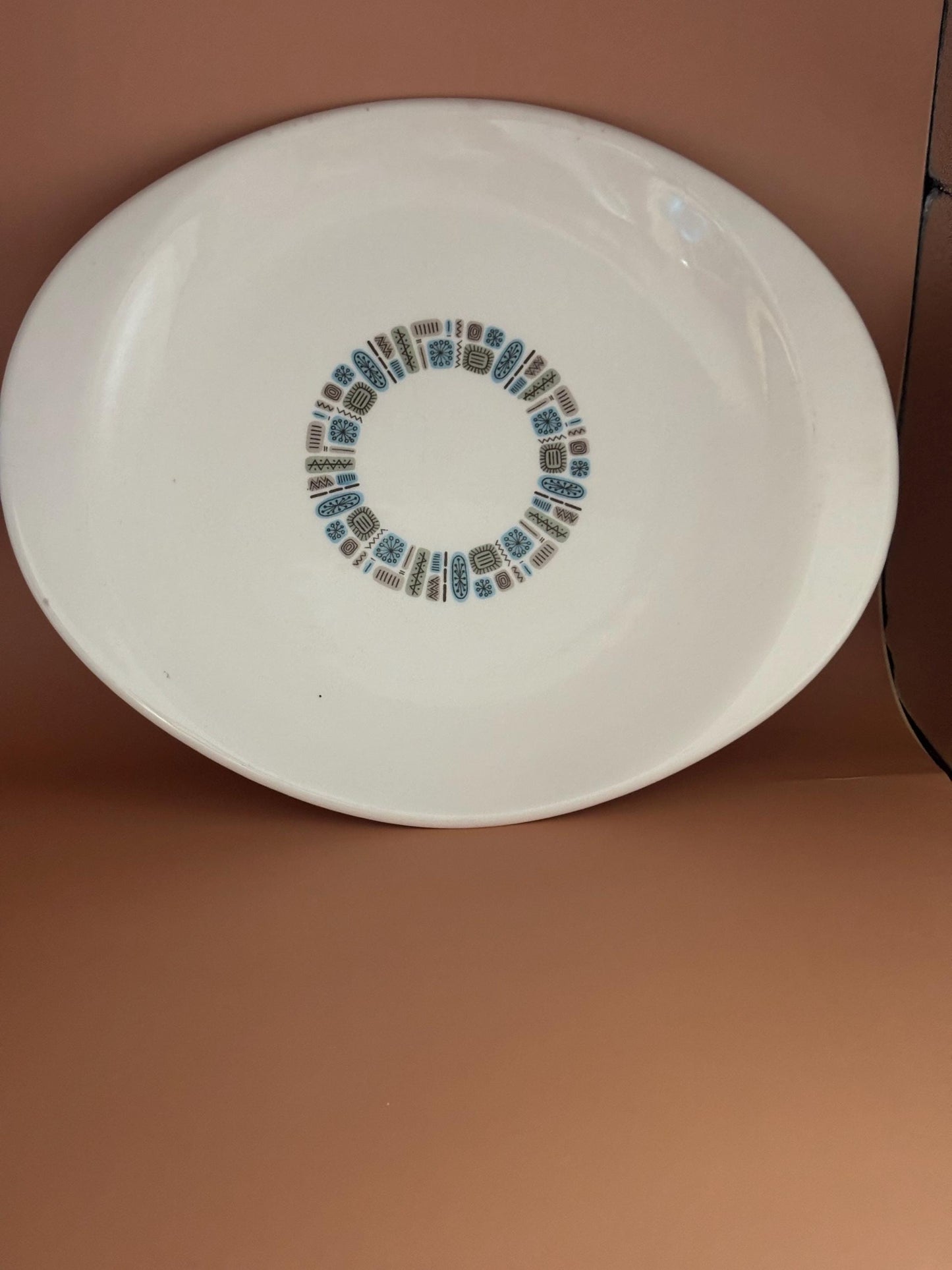 Vintage Canonsburg Pottery Temporama Pattern Large Platter Dinner Tray Lover Antiques and Vintage
