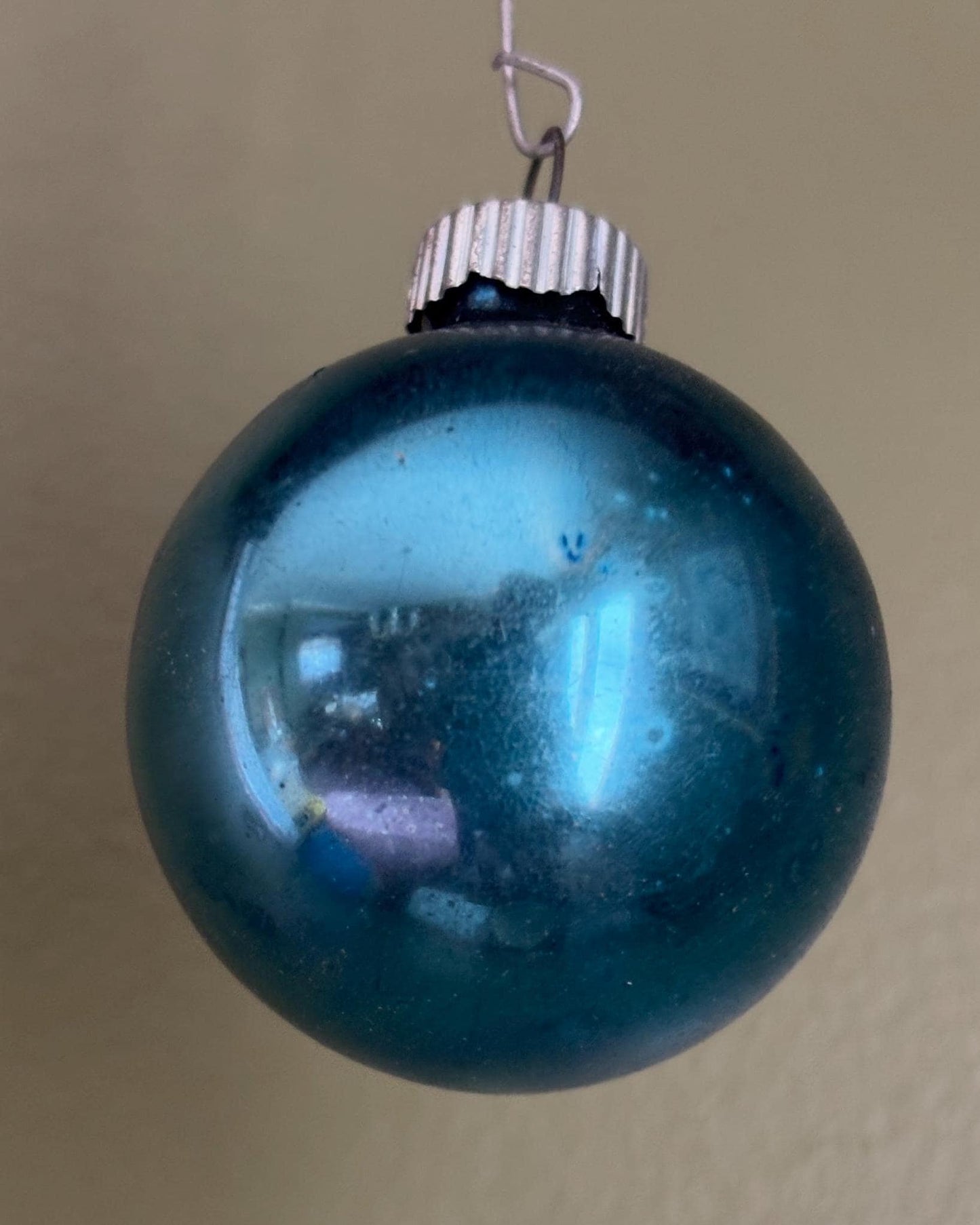 Vintage Shiny Brite Striped Blue Ball Ornament Circle Circa 1940’s Lover Antiques and Vintage