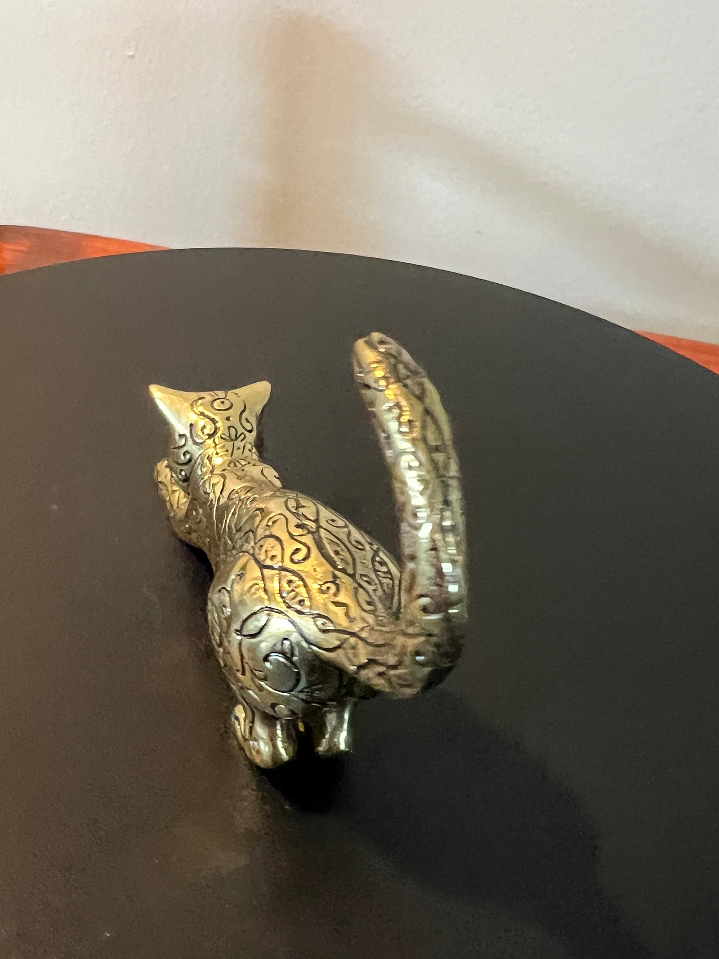 Vintage Brass Leopard Cat Figurine 1986 TFM The Franklin Mint Cats, Lover Antiques and Vintage
