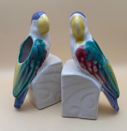 Vintage Morton Pottery Parrot Planter or Vase Set of 2 Lover Antiques and Vintage