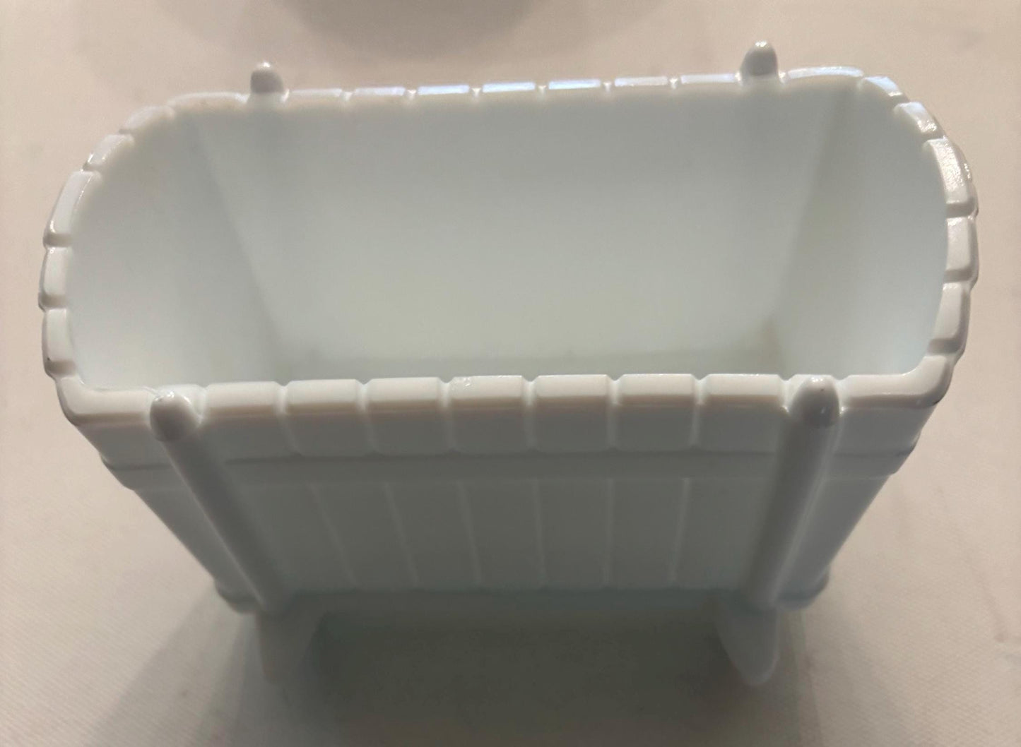 Vintage Indiana White Milk Glass Rocking Baby Crib Bassinet Glass Cradle Lover Antiques and Vintage