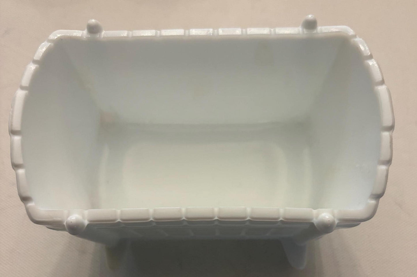 Vintage Indiana White Milk Glass Rocking Baby Crib Bassinet Glass Cradle Lover Antiques and Vintage