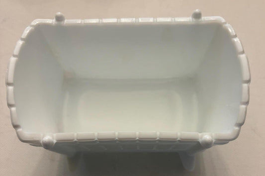 Vintage Indiana White Milk Glass Rocking Baby Crib Bassinet Glass Cradle Lover Antiques and Vintage