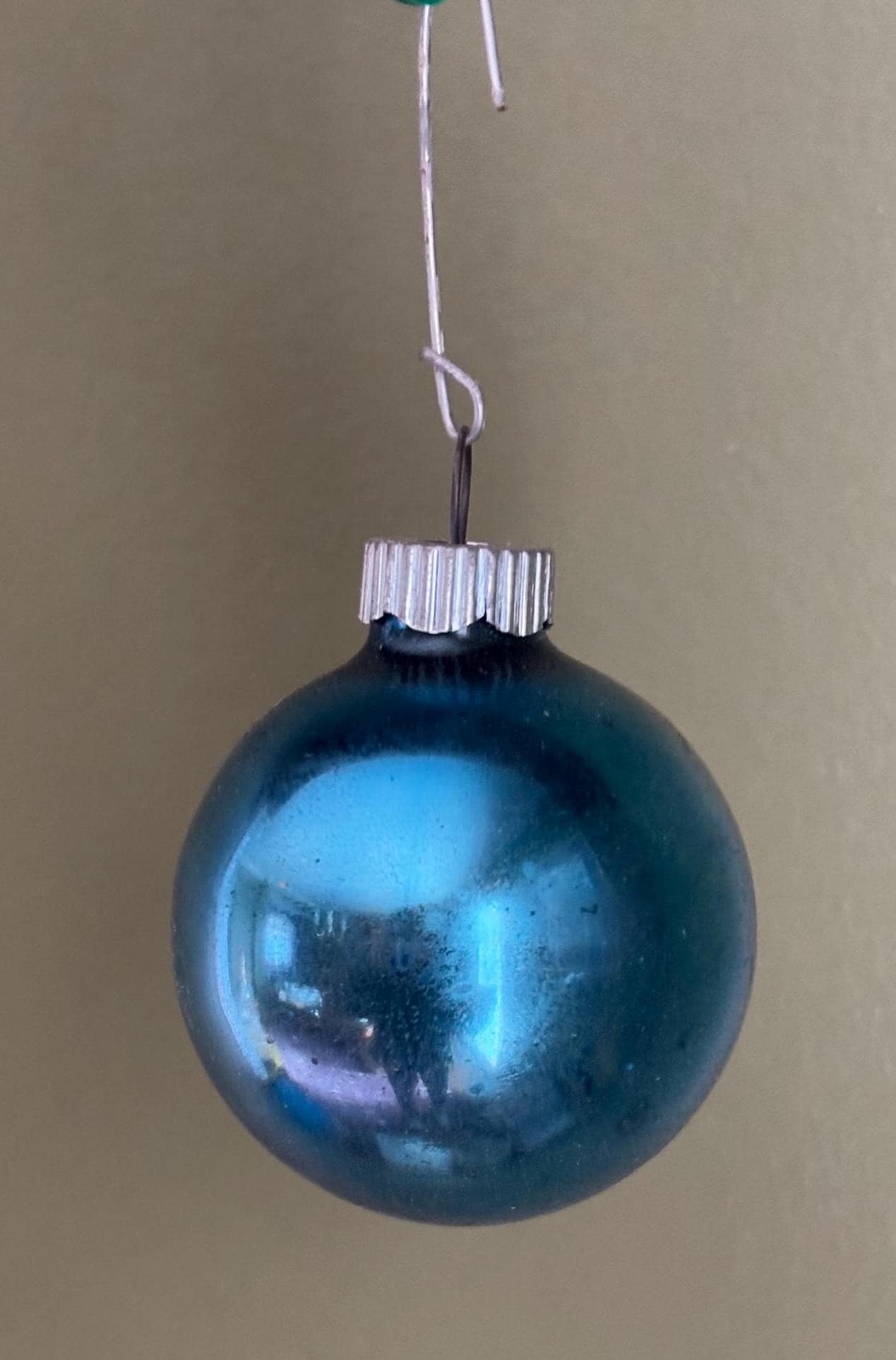 Shiny Brite Blue Ball Ornament Circle Circa 1940’s Lover Antiques and Vintage