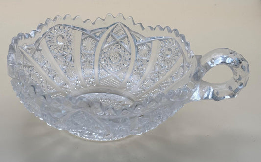 Antique American Brilliant Crystal Cut Wide Nut or Candy Dish Serving Tray Lover Antiques and Vintage