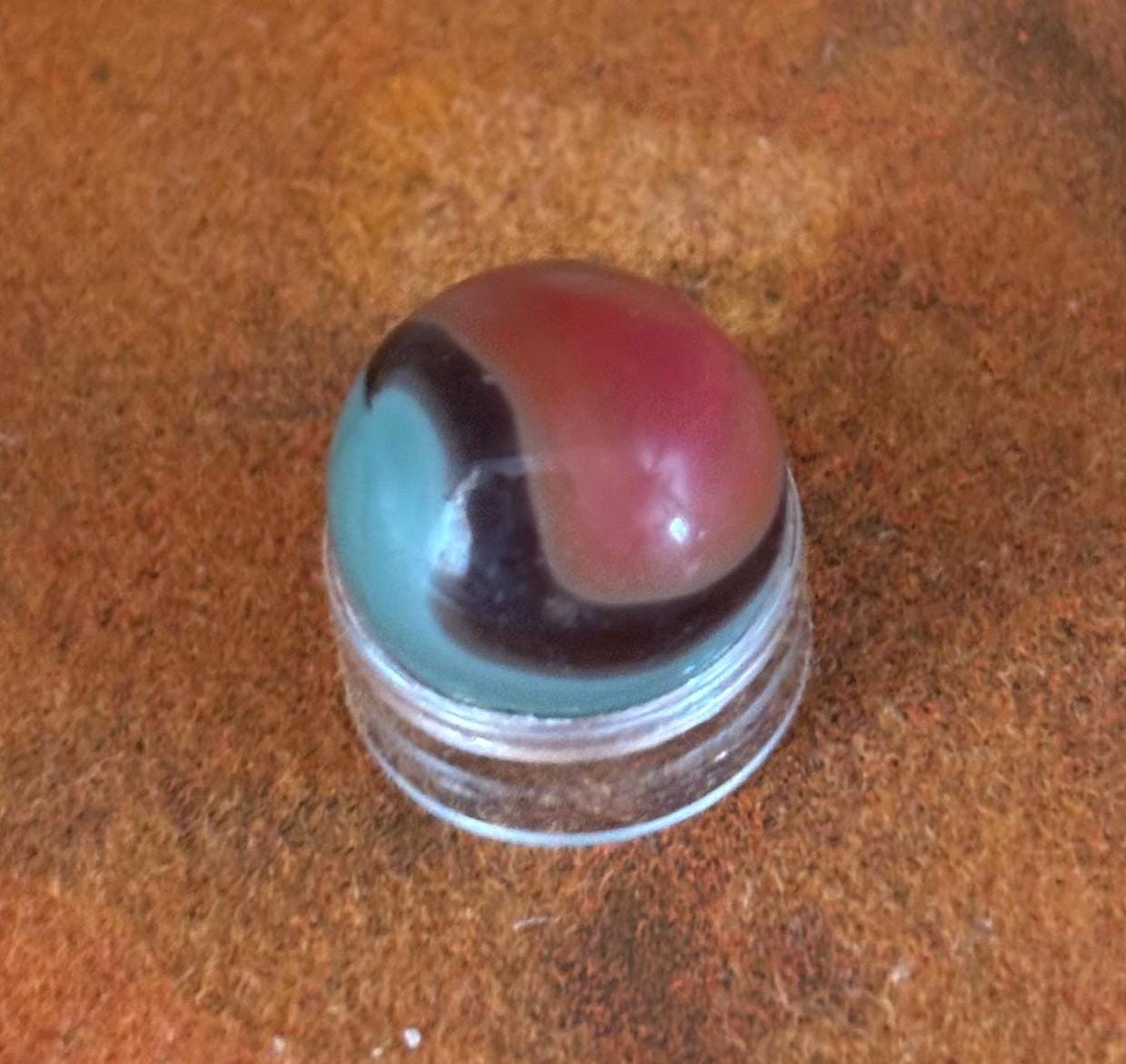 Vintage Vitro Black Line All Red Glass Marble Lover Antiques and Vintage