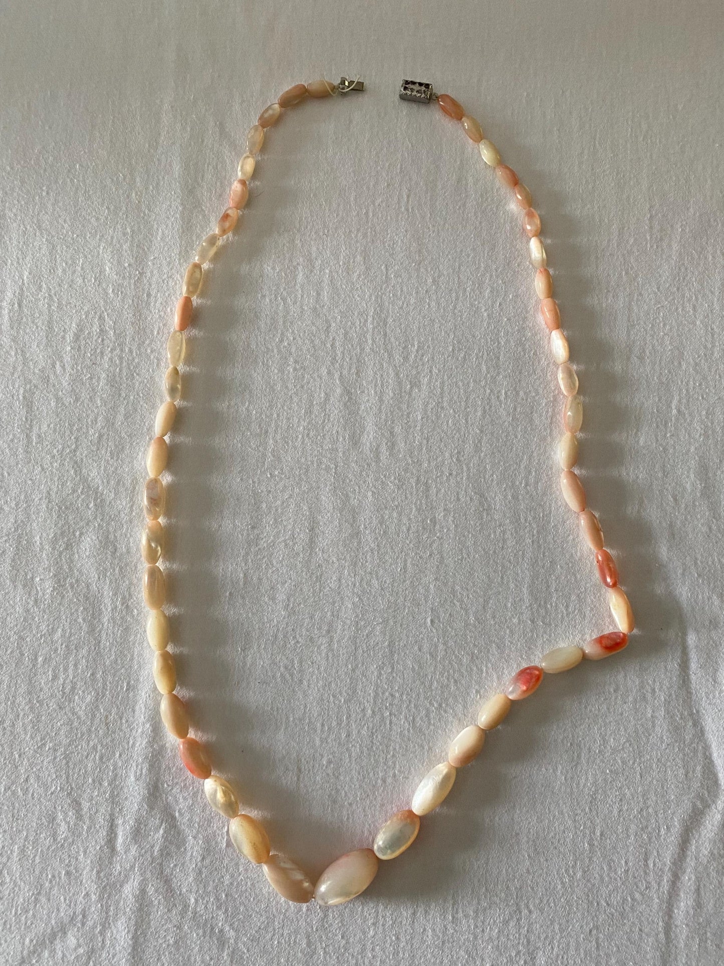 Vintage Pink Opal Style Beaded Necklace