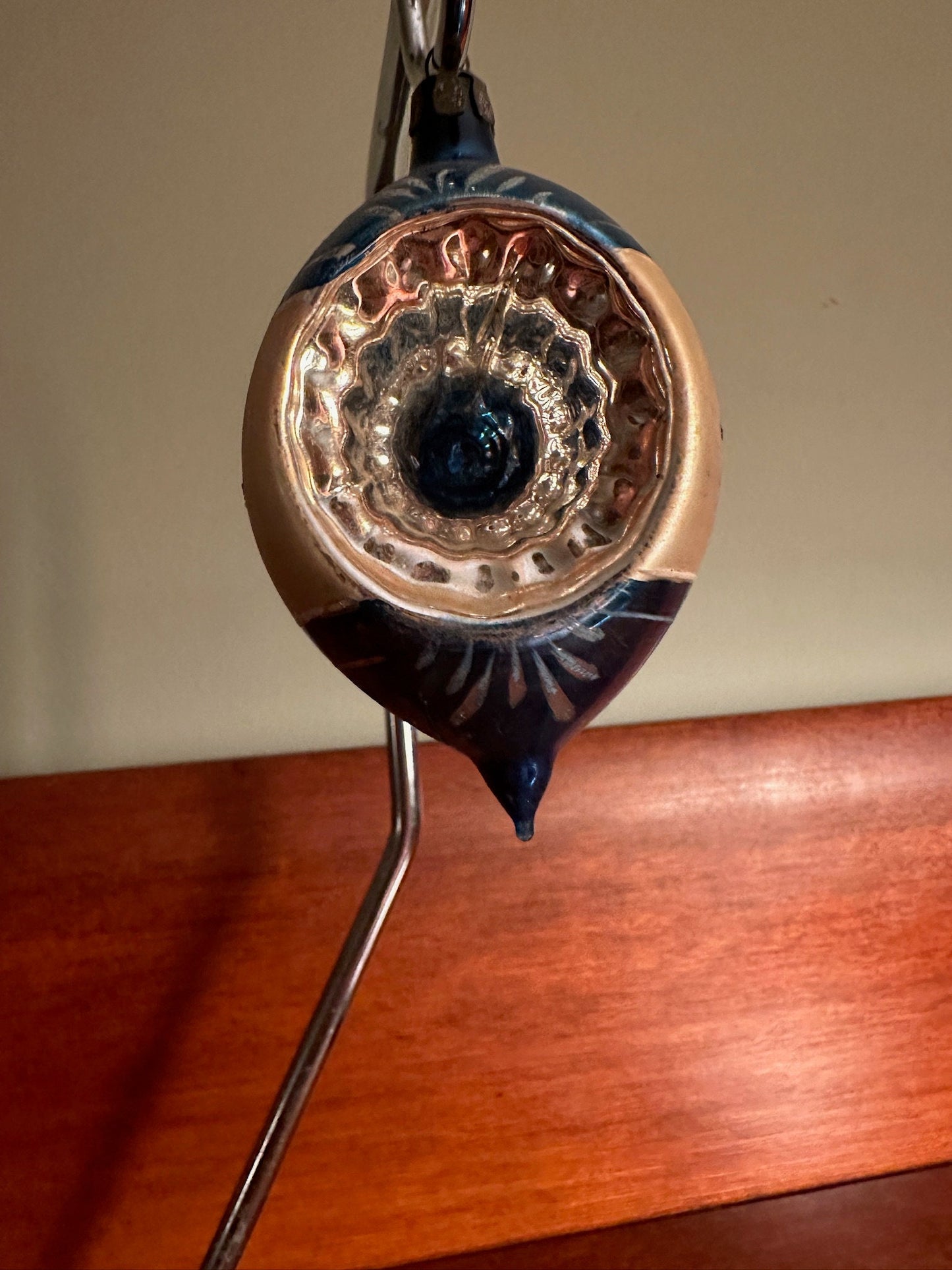 Vintage Teardrop Diorama Ornament: Made in Poland, Circa 1940s