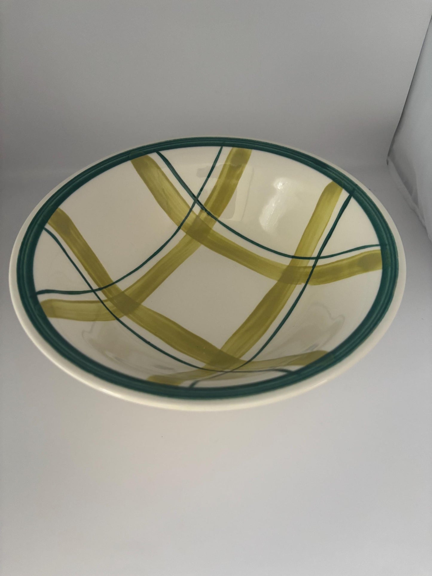 Knowles Pasadena Green Plaid Serving Bowl, Lover Antiques Vintage