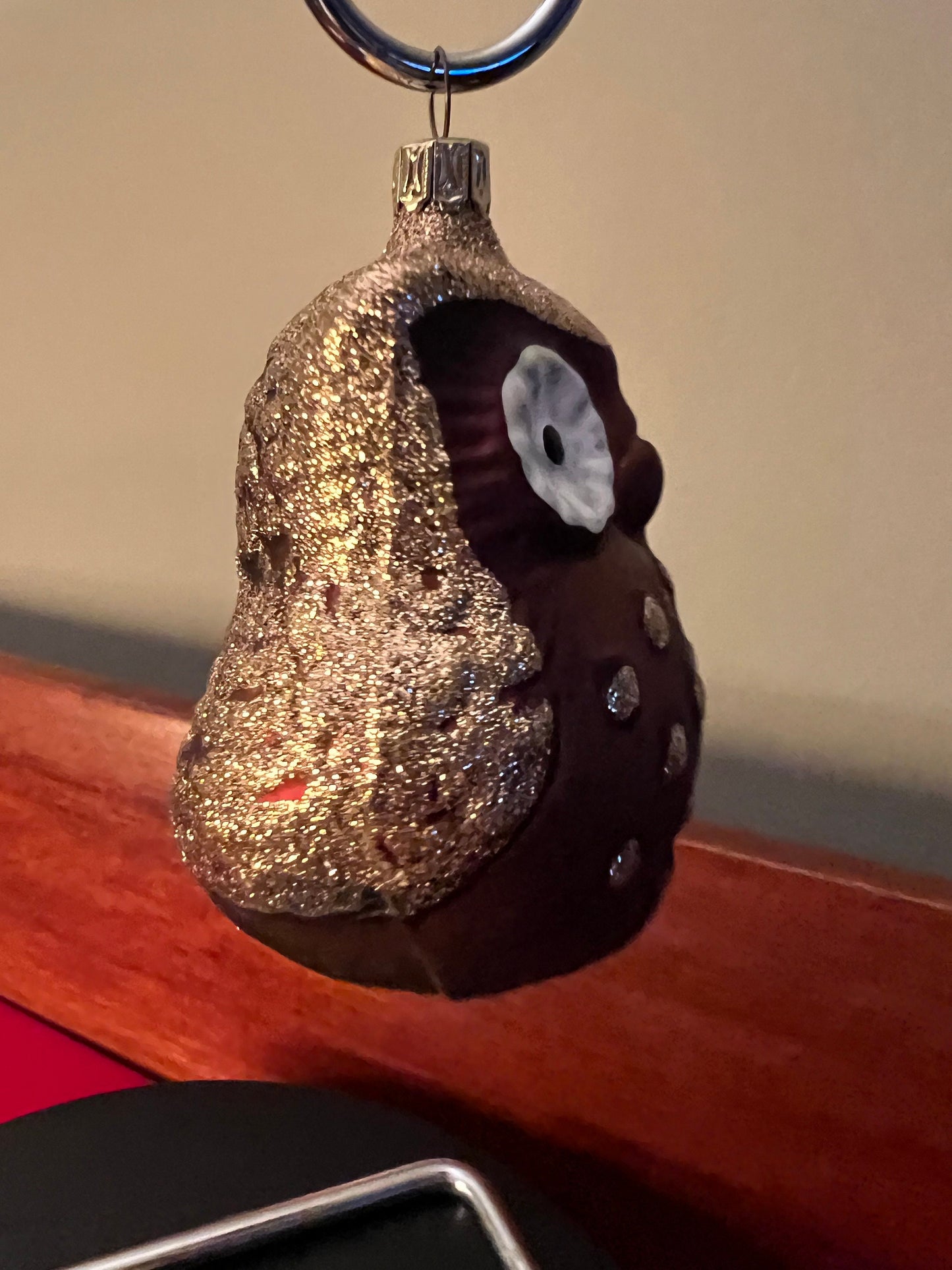 Vintage Hand Blown Glass Owl Ornament: Big Eyes, Made in Germany