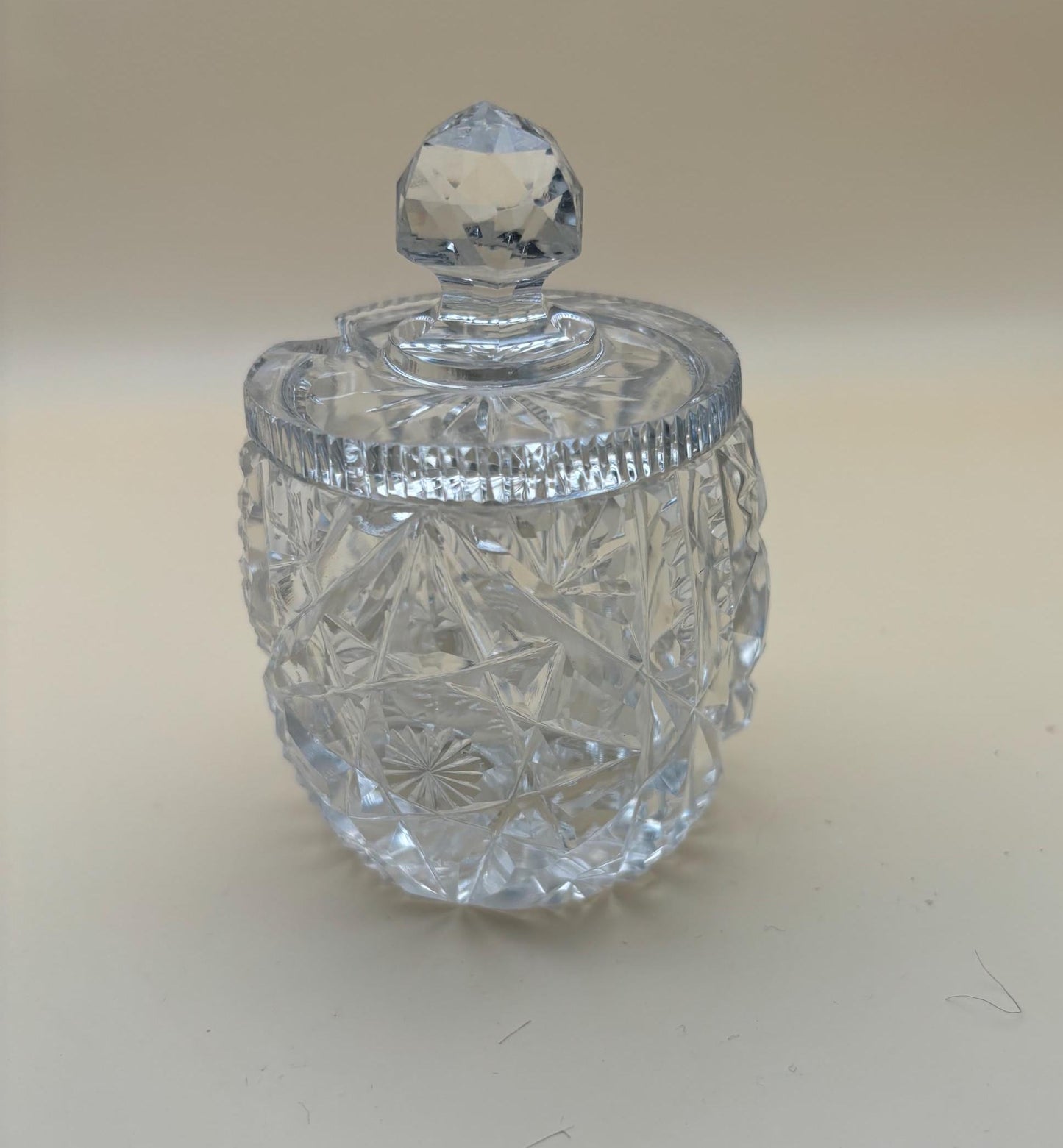 Antique Cut Crystal Sugar Bowl with Lid Lover Antiques and Vintage