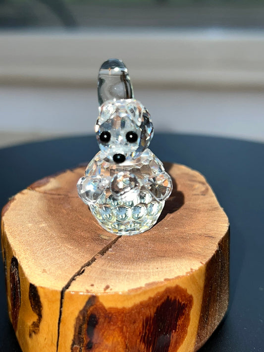 Vintage Swarovski Glass Squirrel Sculpture Art Glass Figurine squirrels artwork signed crystal cut glass Lover Antiques and Vintage