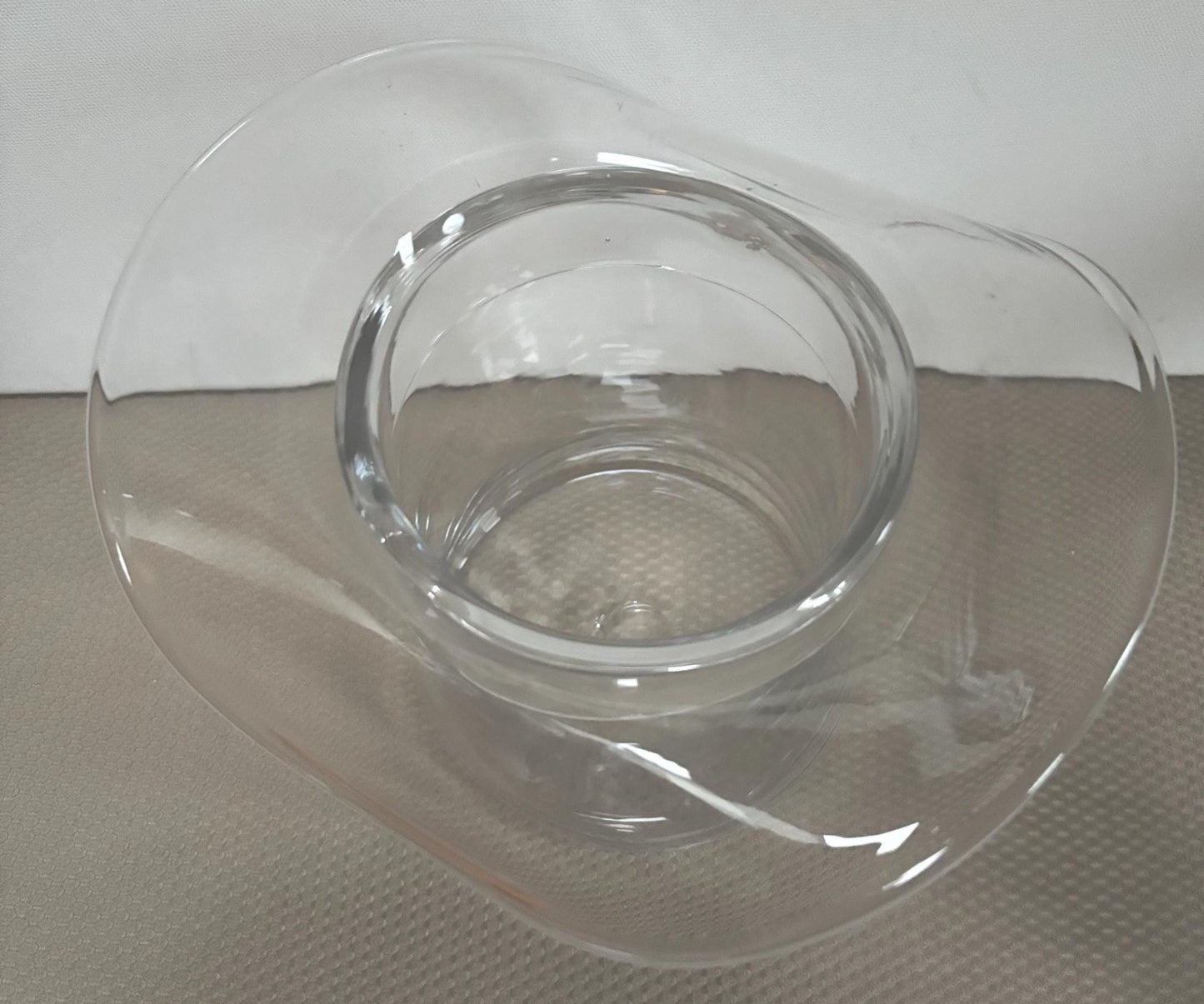 Vintage Hand Blown Clear Glass Hat Vase - Lover Antiques