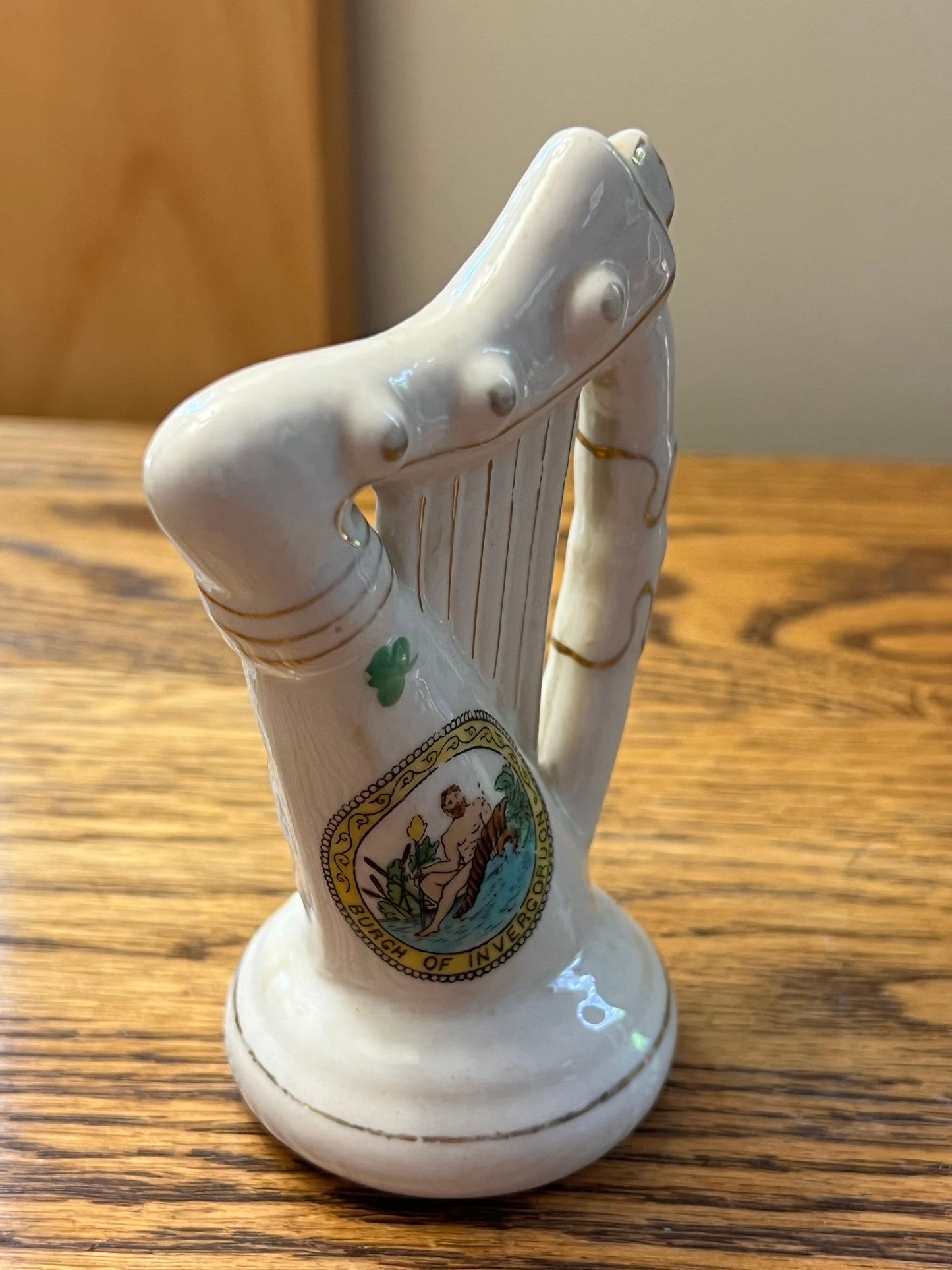 Vintage Harp Porcelain Figurine by Swan China England Harp Figure Lover Antiques and Vintage