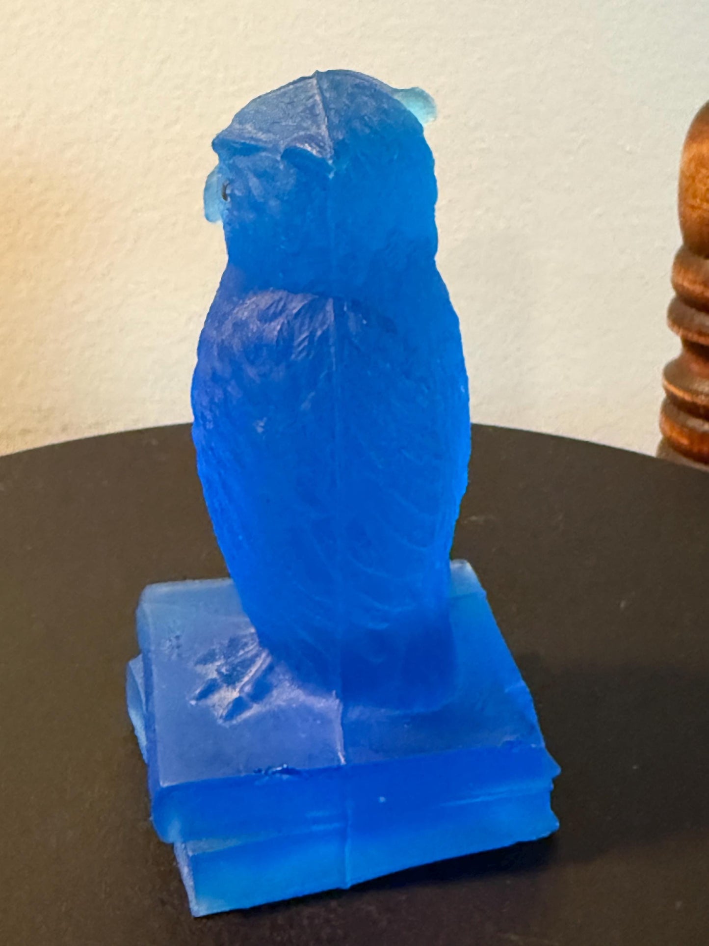 Vintage Blue Owl by Westmoreland Glass Blue Satin Owl on Book Statue Lover Antiques and Vintage