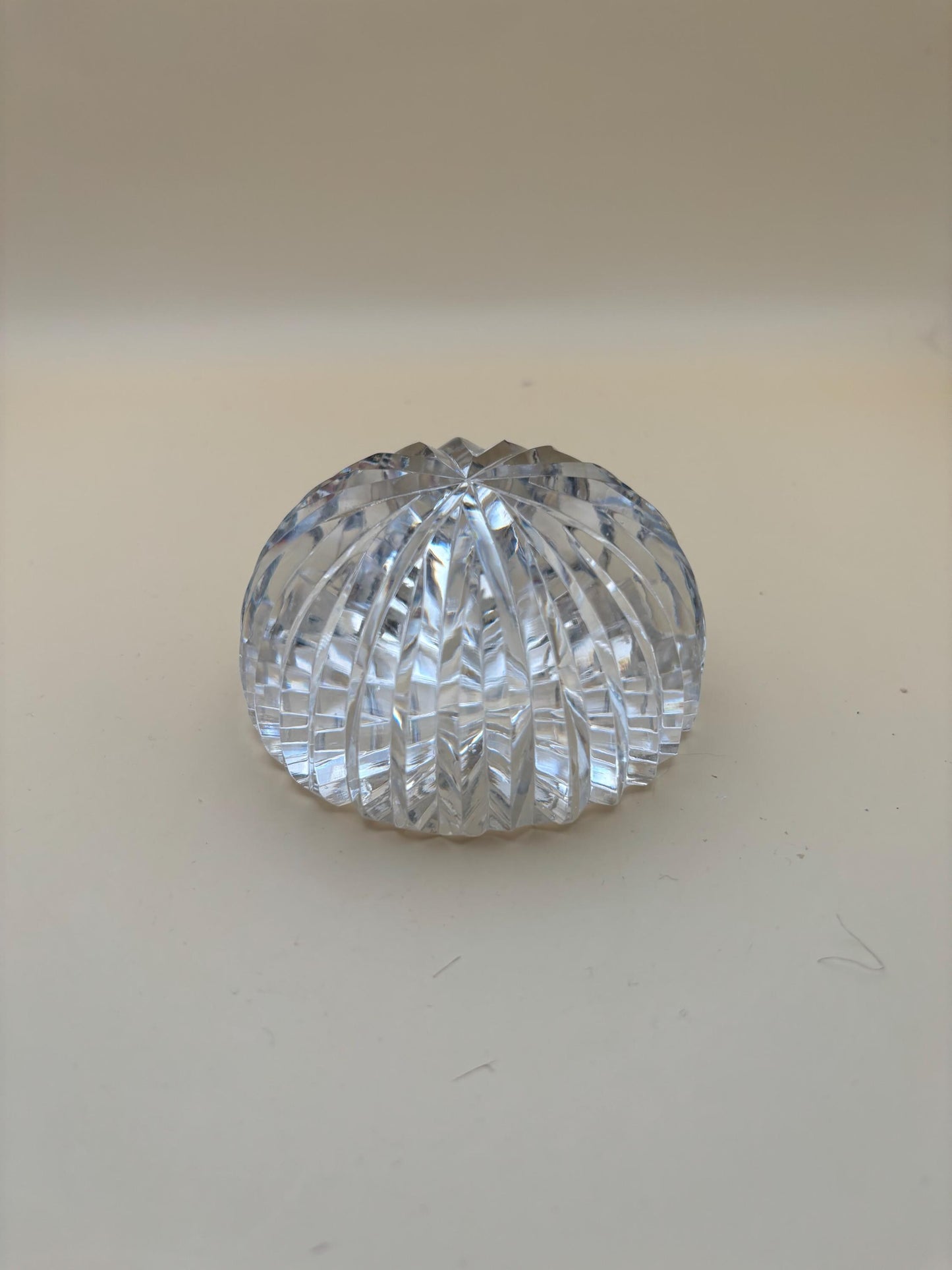 Vintage Lead Glass Crystal Glass Paperweight Multi-Faceted Crystal Glass Lover Antiques and Vintage