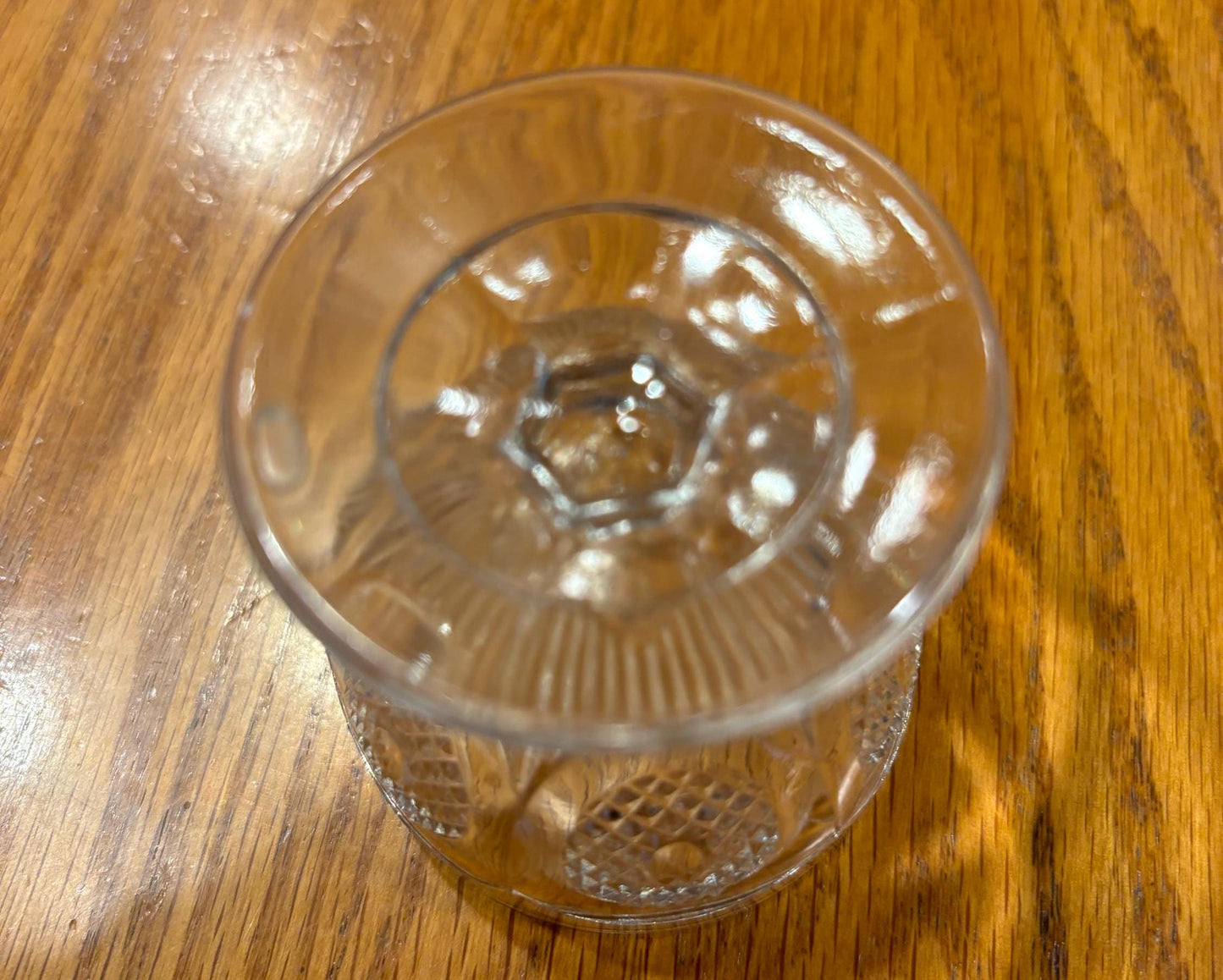 Vintage Gillinter Glass Cup or Mini Compote Dish with Buckle Open Design Lover Antiques and Vintage
