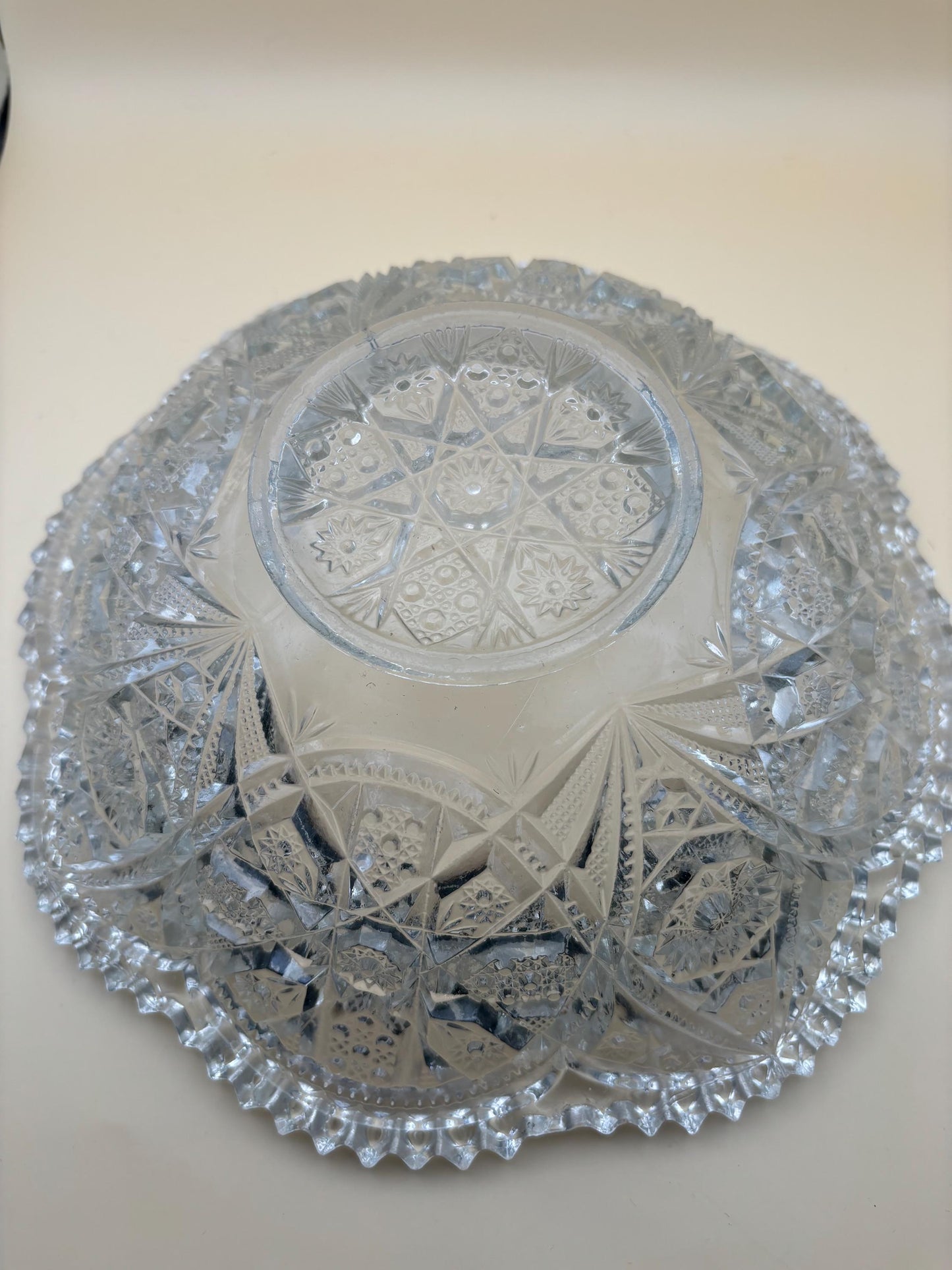 Antique Imperial Glass Wide Bowl Star of David Design Lover Antiques and Vintage