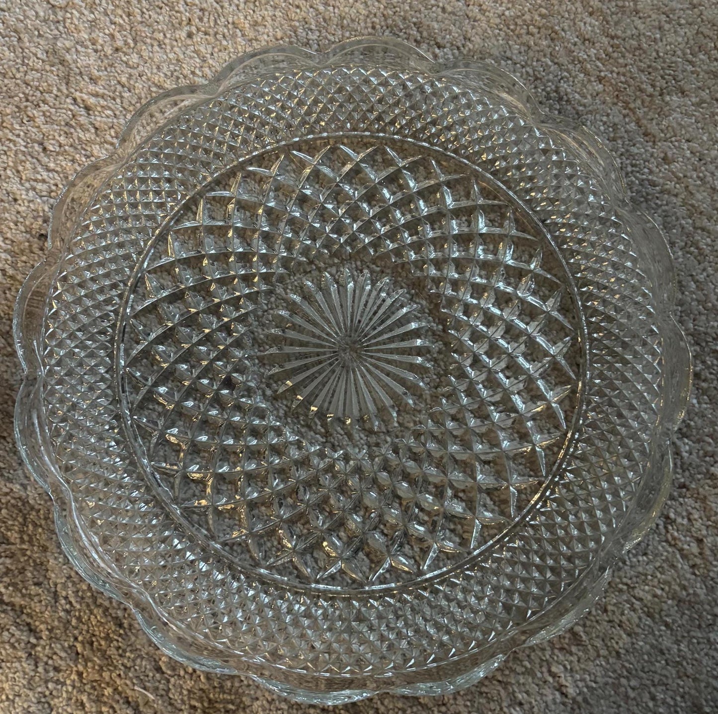 Vintage Large Crystal Serving Platter Glass Serving Trays Wexford Design Lover Antiques and Vintage