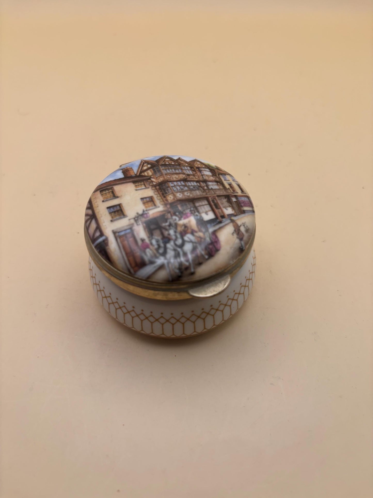 Vintage Ayshford Fine Bone China Trinket Box Staffordshire England Hinged Box Lover Antiques and Vintage