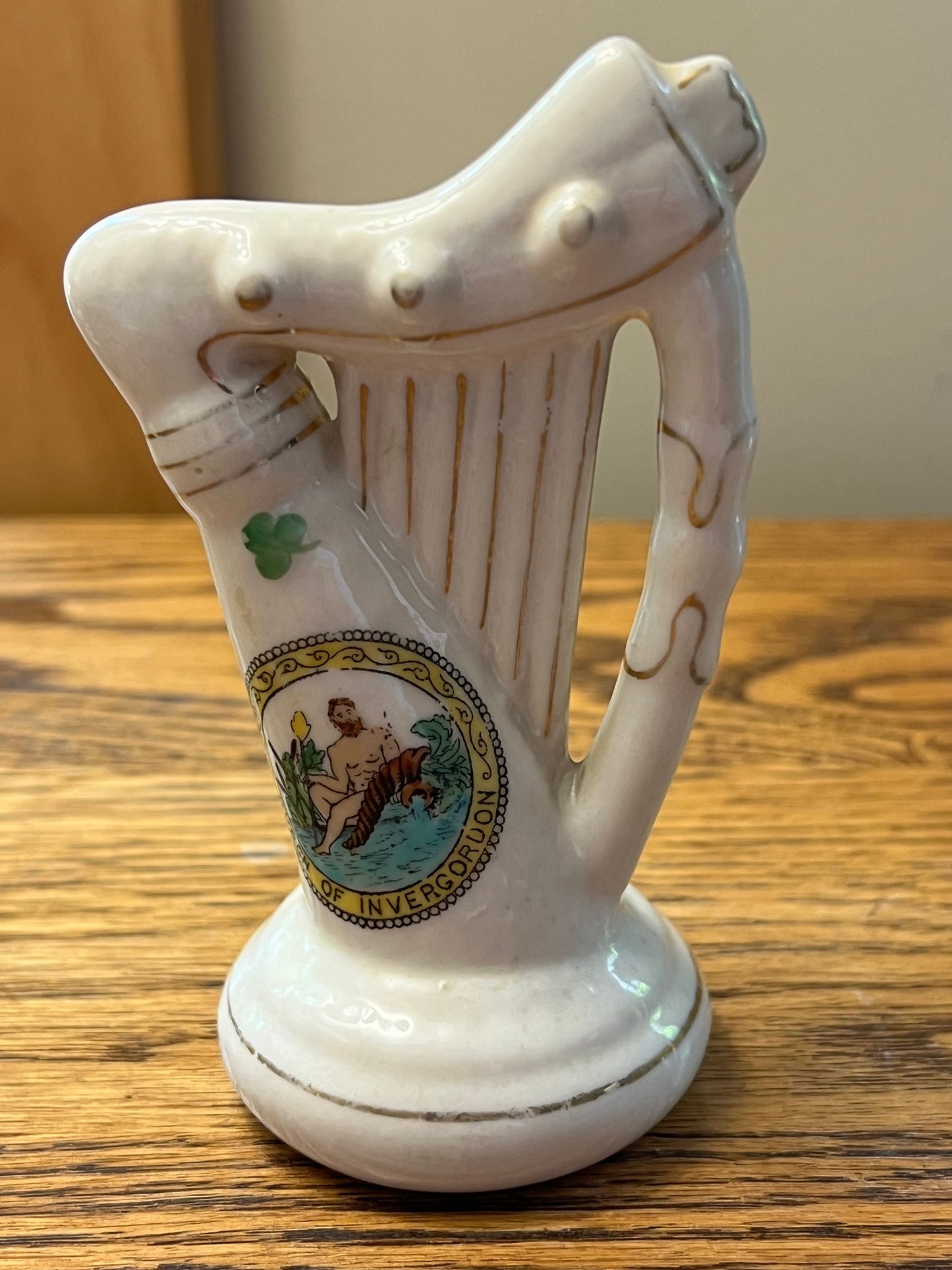 Vintage Harp Porcelain Figurine by Swan China England Harp Figure Lover Antiques and Vintage
