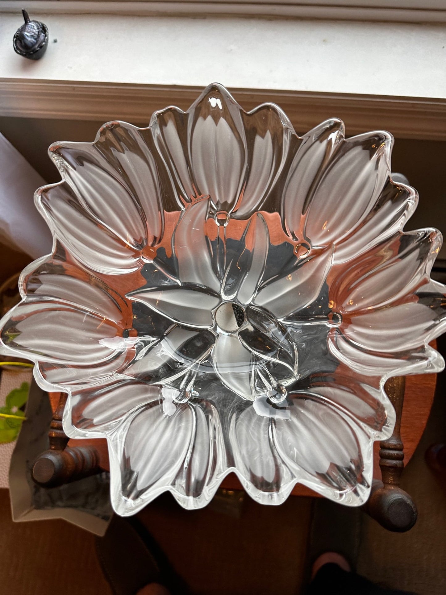 Vintage Mikasa Etched Petals of Flowers Frosted Glass Vase Art Glass Lover Antiques and Vintage