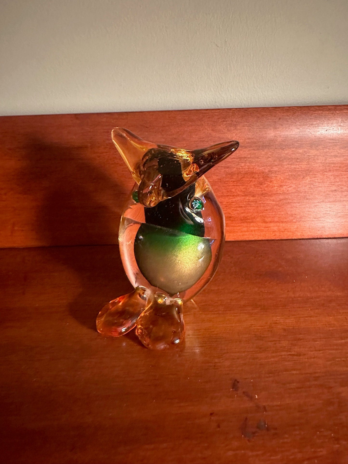 Vintage Murano Glass Owl, made with 24k Gold, Murano Glass Art, Lover Antiques and Vintage