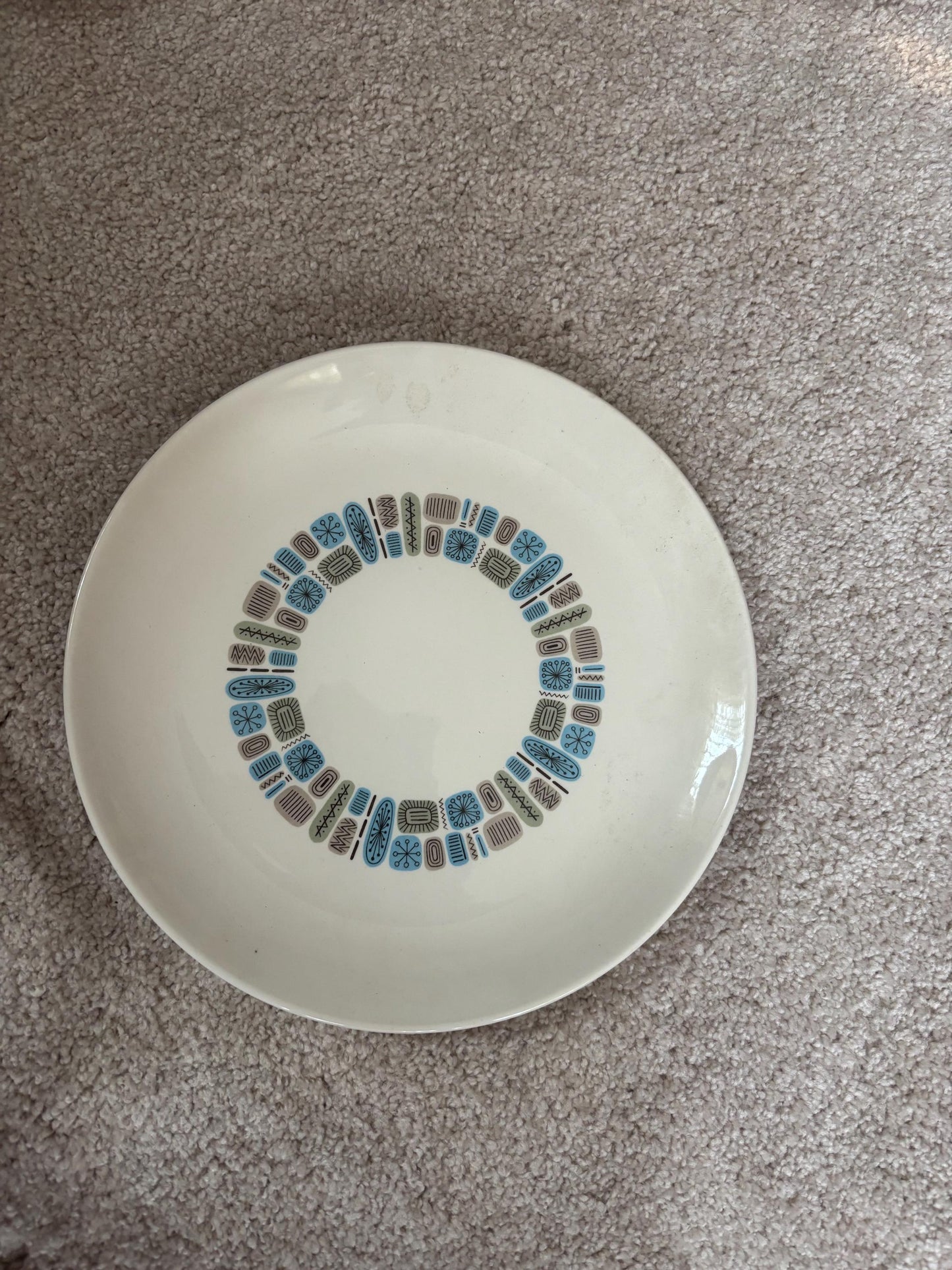Vintage Canonsburg Pottery Dinner Plate Temporama Mid Century Large Plate Lover Antiques and Vintage