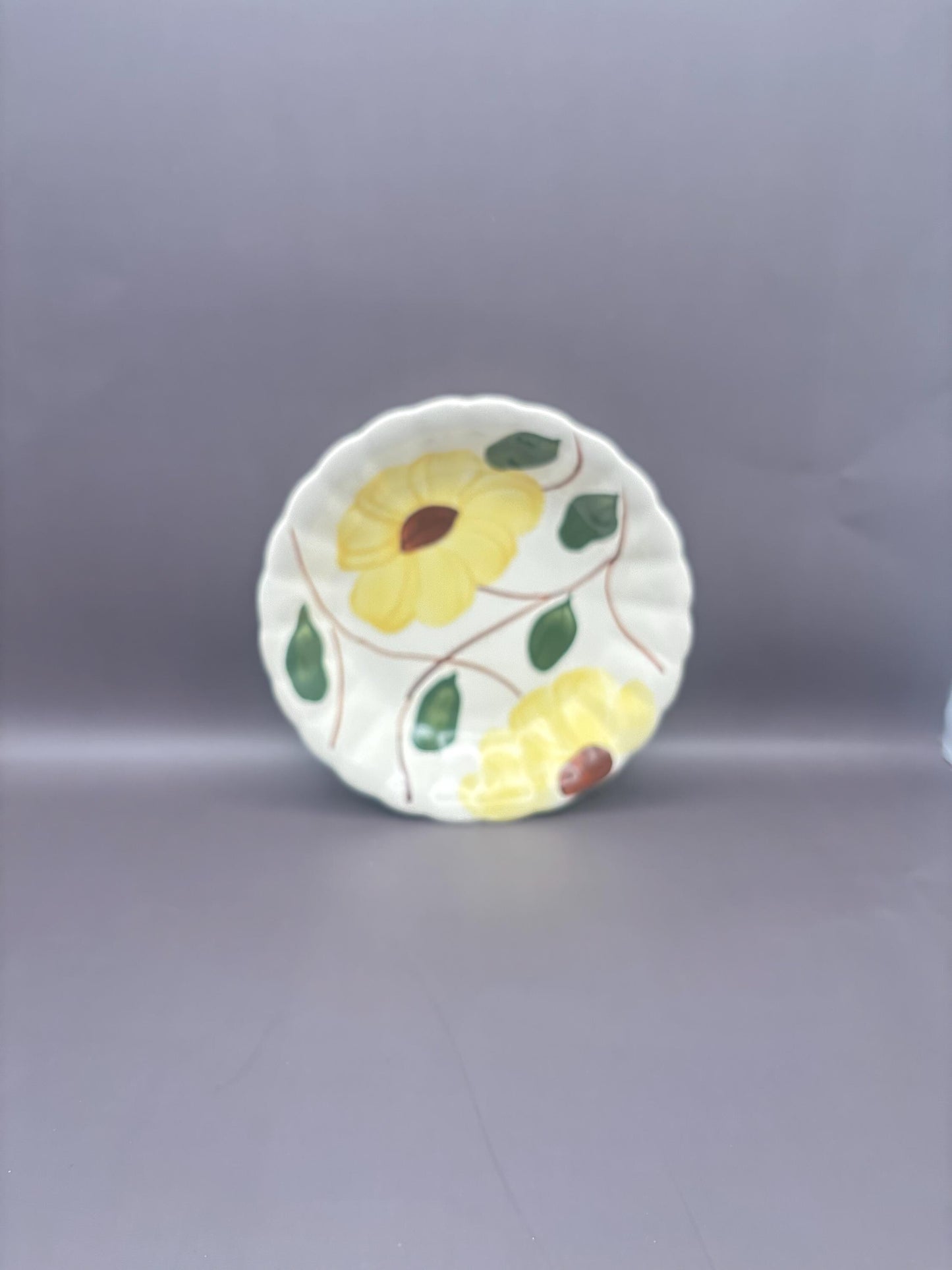 Blue Ridge Southern Potteries Dessert Dish Plate, Ridge Daisy Yellow Flower Design, Lover Antiques and Vintage
