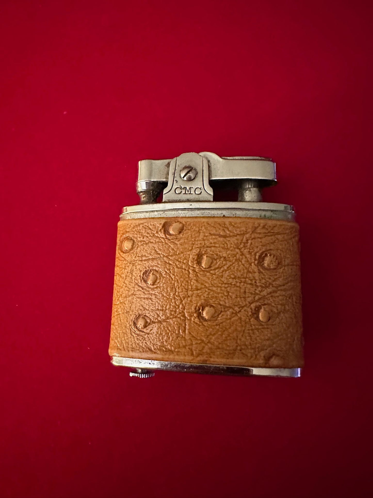 Vintage CMC Continental Fluid Automatic Lighter, Leather Wrapped Lighter, Mid Century Lighter, Lover Antiques and Vintage