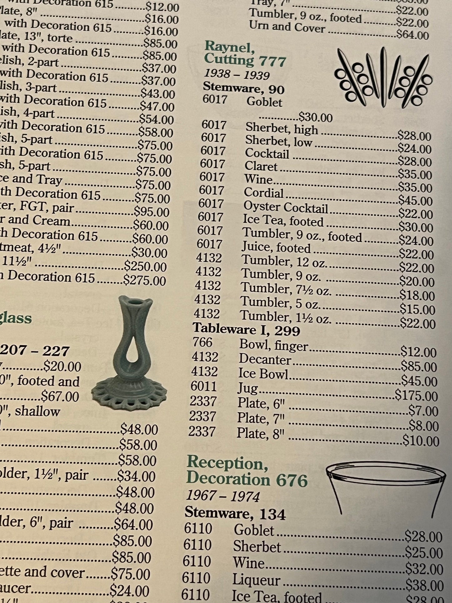Fostoria Glass Value Guide Book, Vintage Antiques Reference