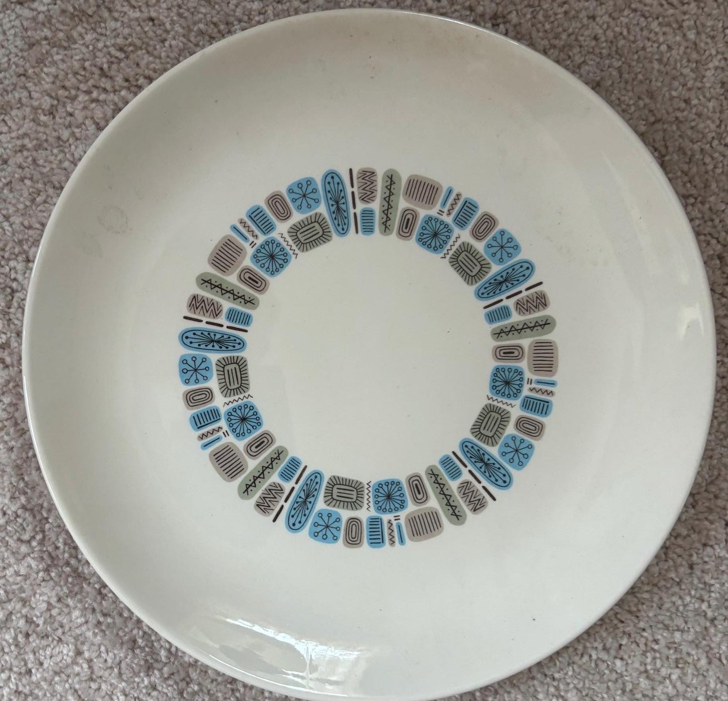 Vintage Canonsburg Pottery Dinner Plate Temporama Mid Century Large Plate Lover Antiques and Vintage
